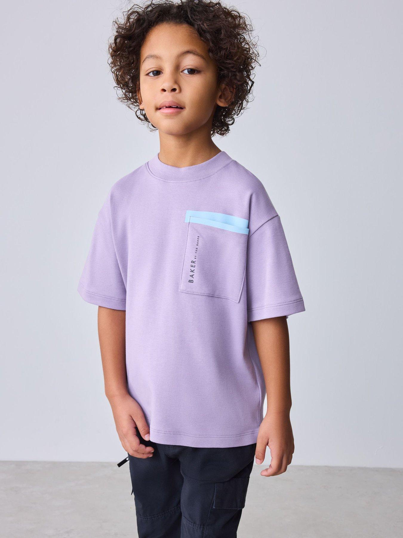 Ted Baker Boys Short Sleeved Pocket T-Shirt - Purple