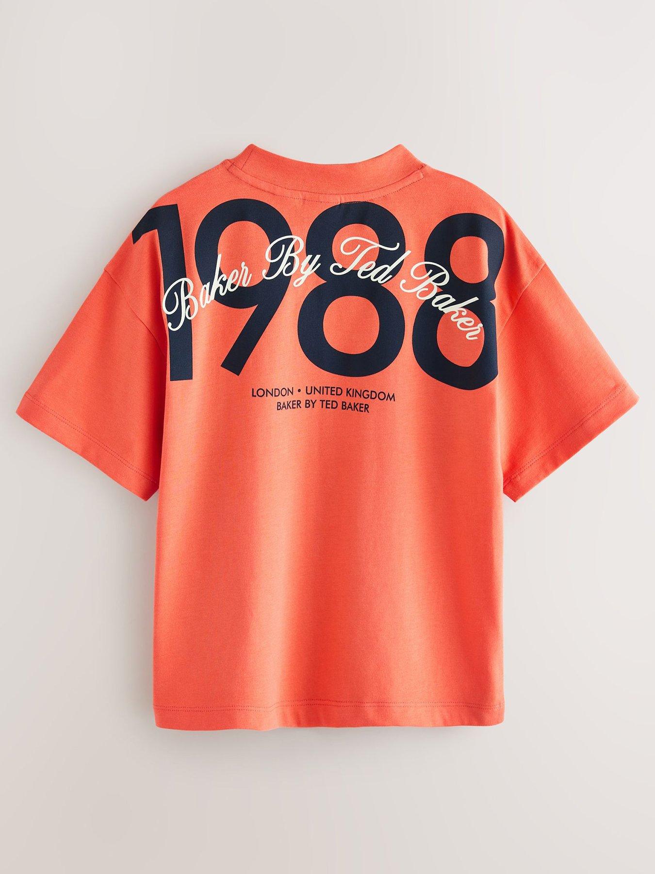Image 2 of 6 of Ted Baker Boys 1988 Back Print Graphic T-Shirt - Red