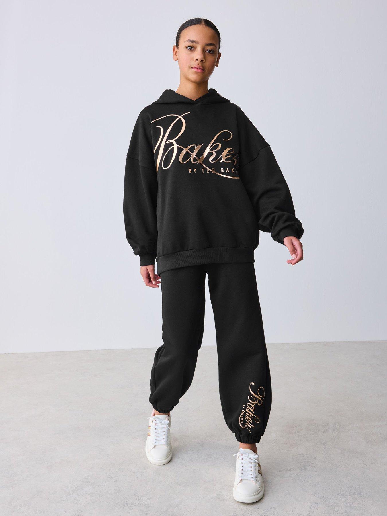 Ted Baker Boys Gold Logo Sweat Set - Black