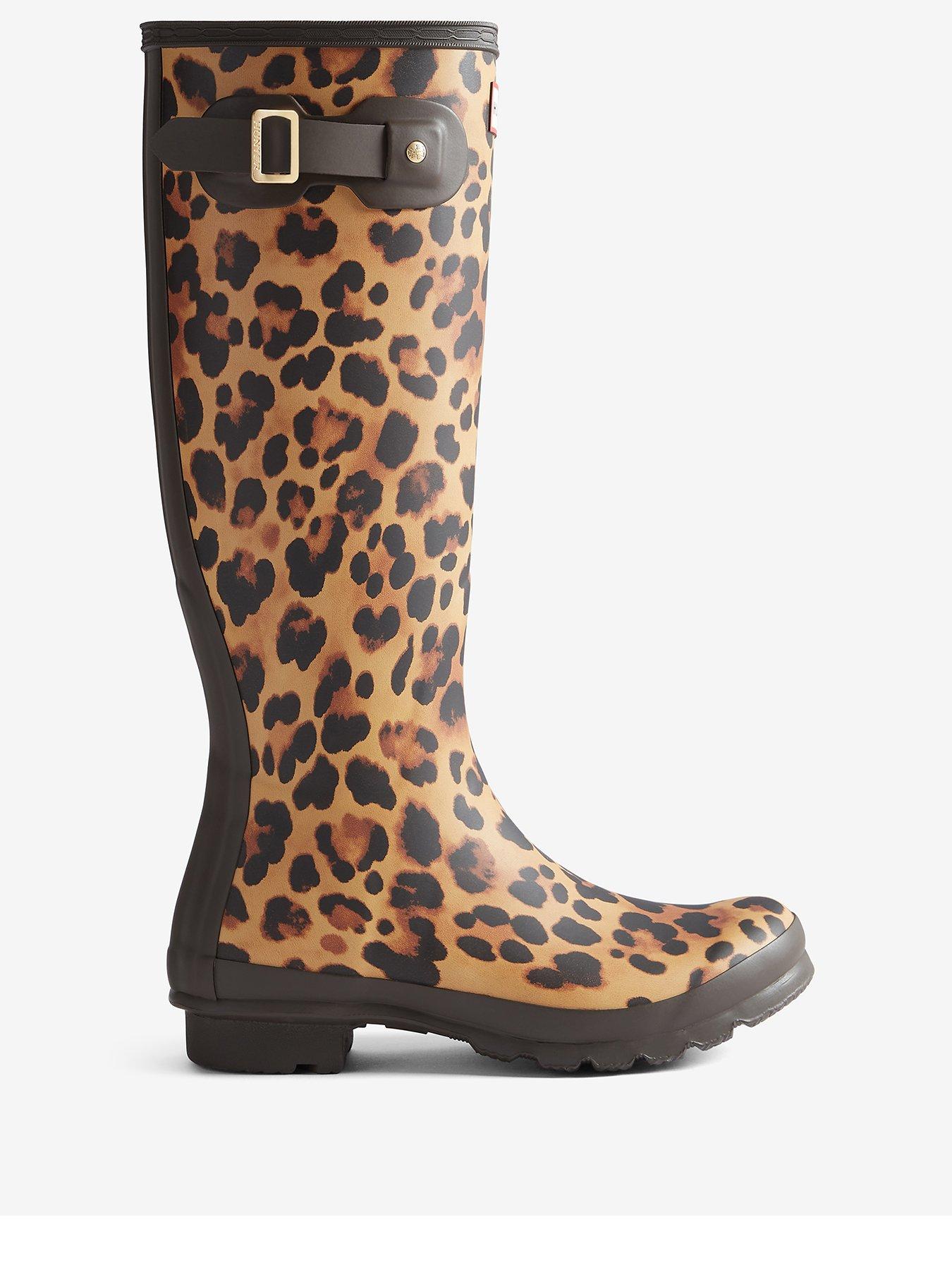 Image 2 of 4 of Hunter Original Tall Boots - Leopard Print