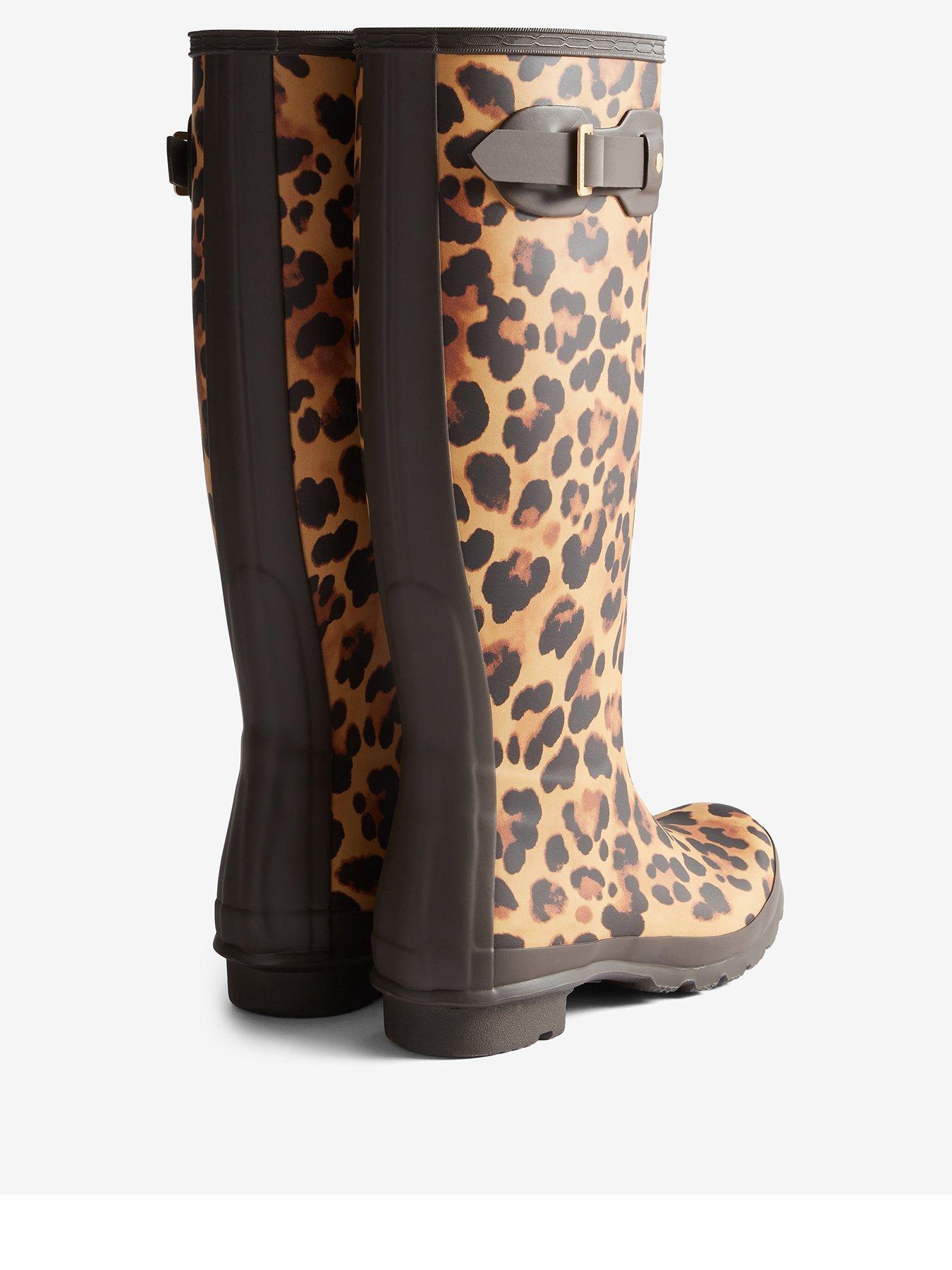 Image 3 of 4 of Hunter Original Tall Boots - Leopard Print