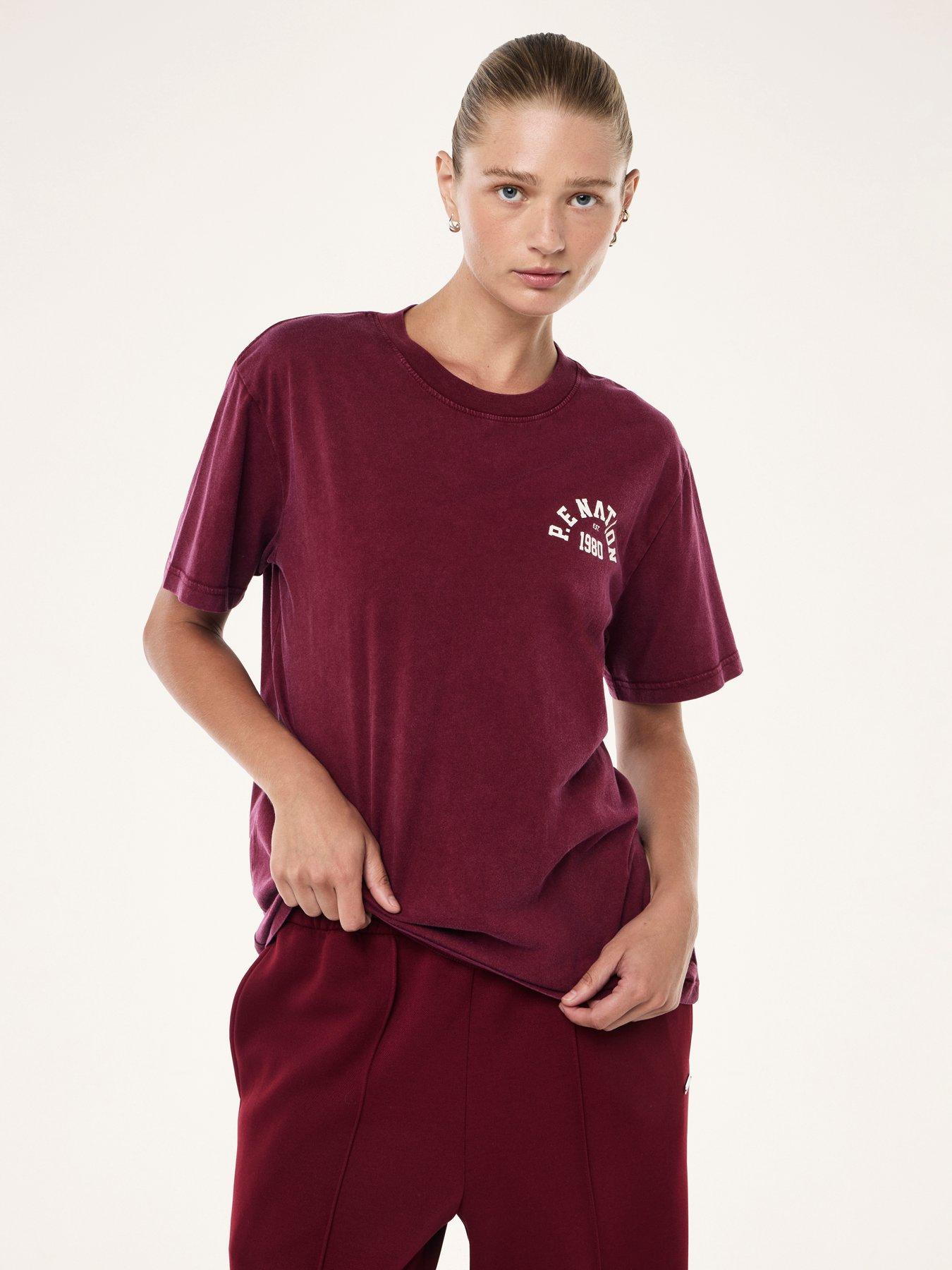 P.E Nation Womens Training Swerve Tee - Red