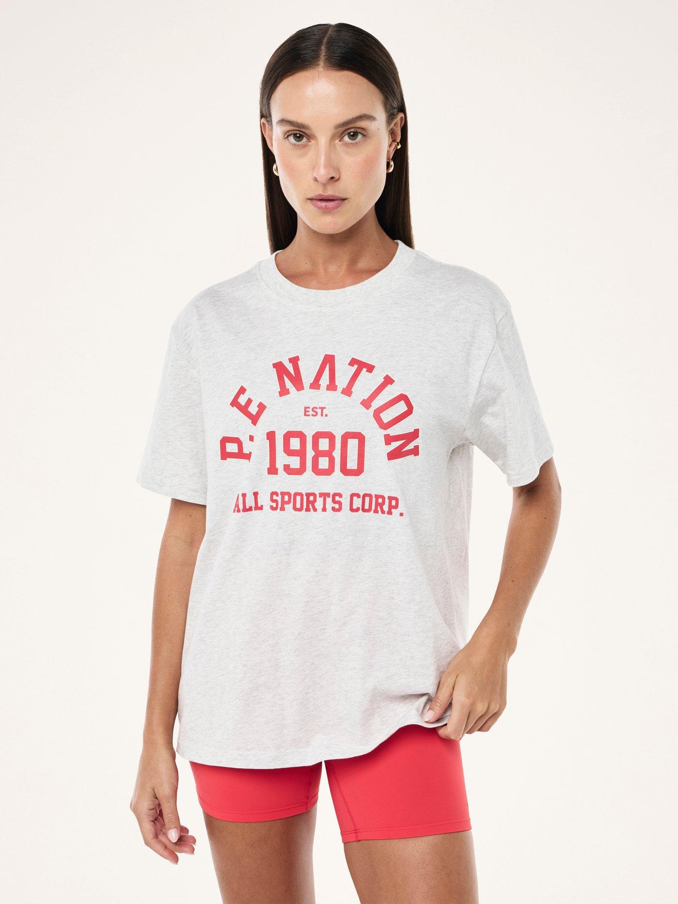Image 1 of 5 of P.E Nation Womens Training Backspin Tee - Grey