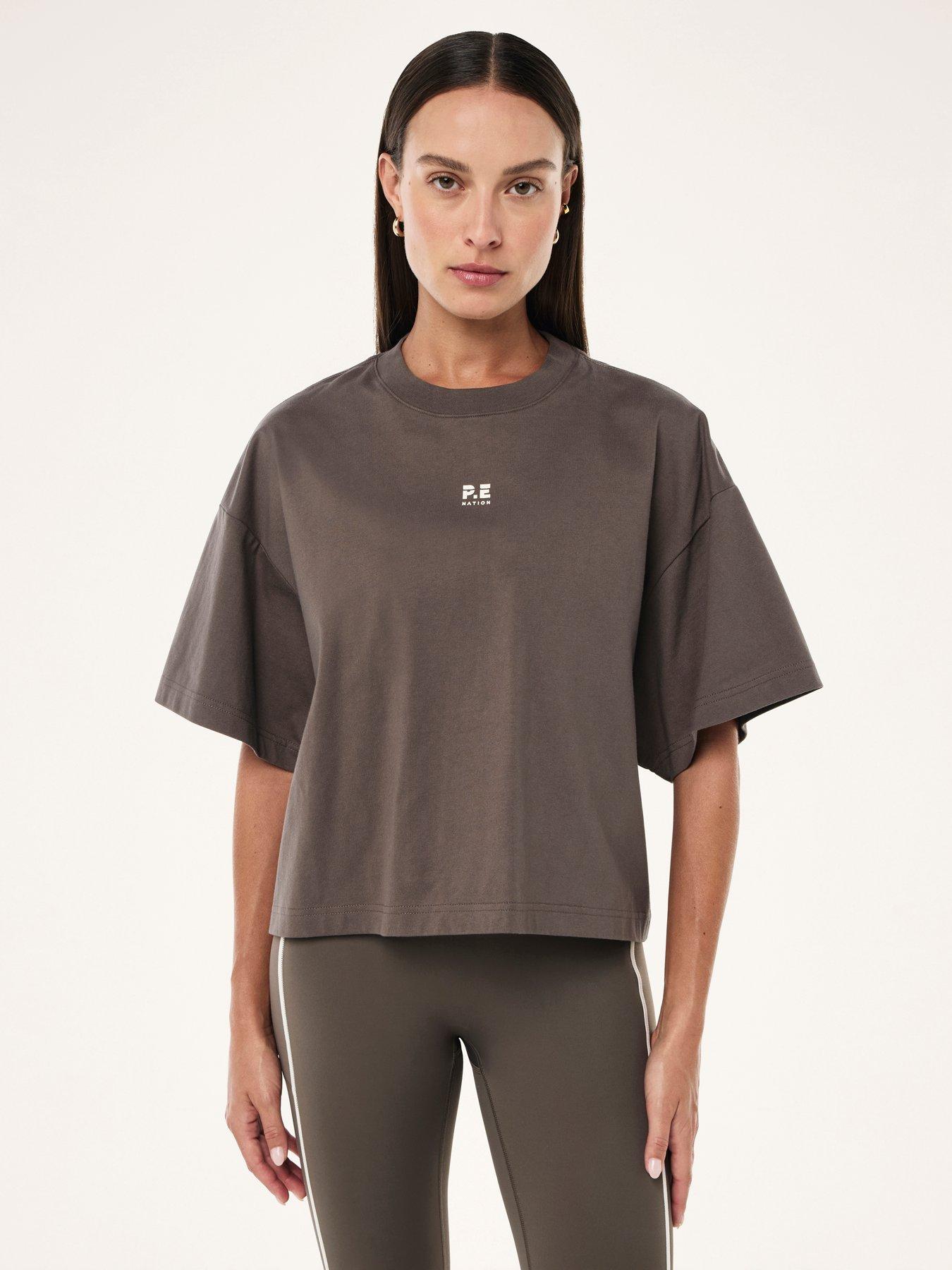 Image 1 of 5 of P.E Nation Womens Training Superfine Tee - Brown