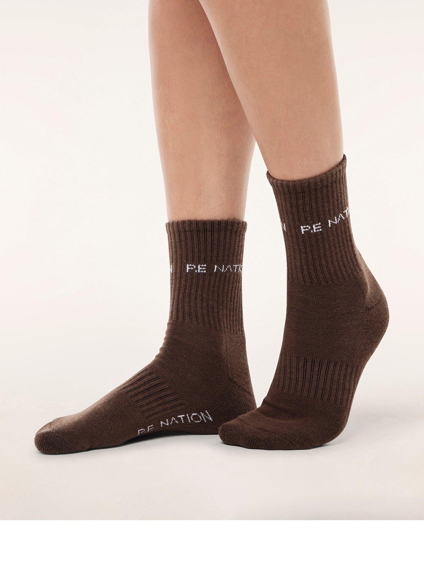 Image 1 of 3 of P.E Nation Womens Training Signature Socks - Brown