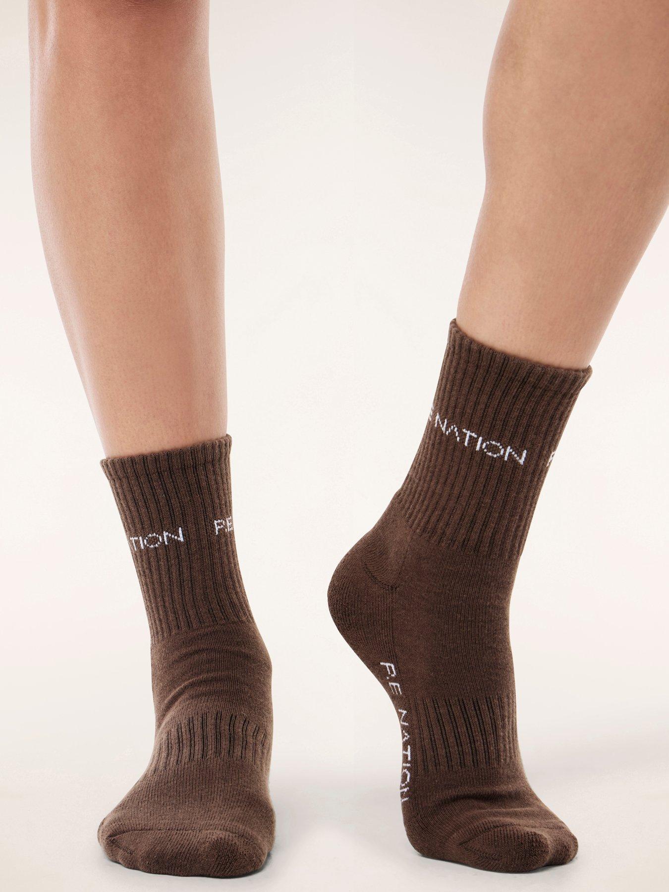 Image 2 of 3 of P.E Nation Womens Training Signature Socks - Brown