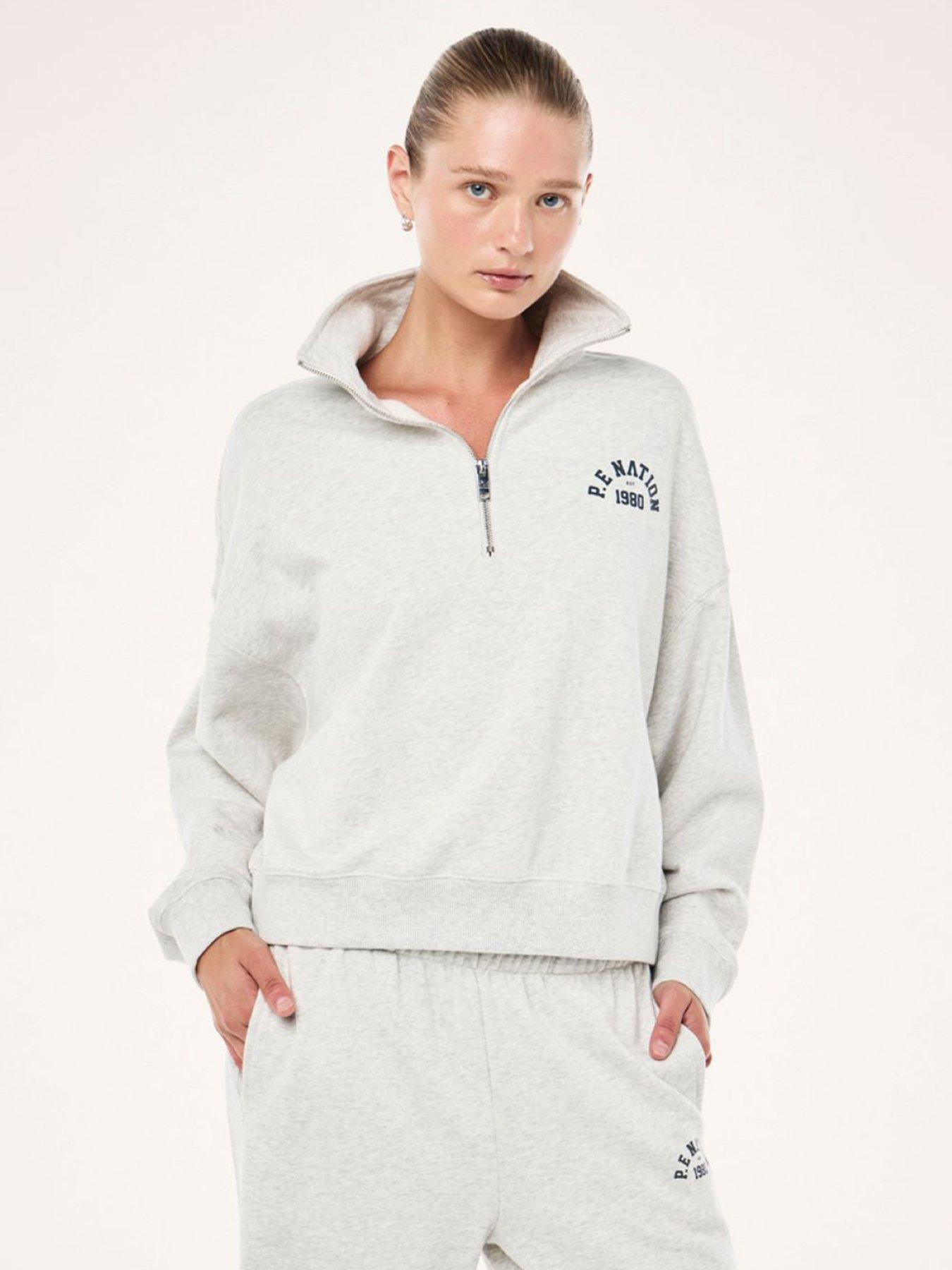 P.E Nation Womens Training Swerve Zip Neck - Grey