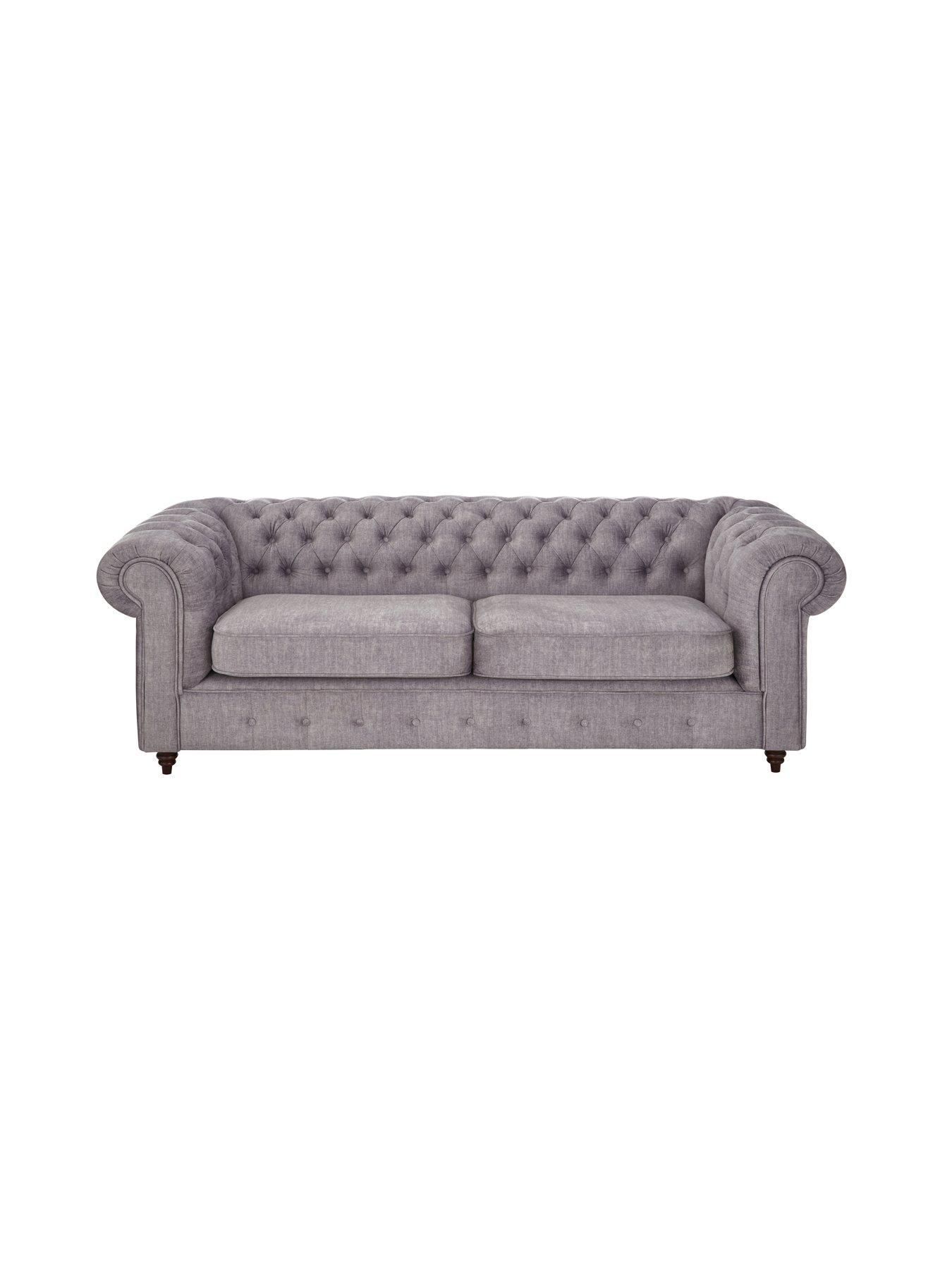 Image 5 of 7 of The Very Collection Laura 3 + Round Footstool - Grey