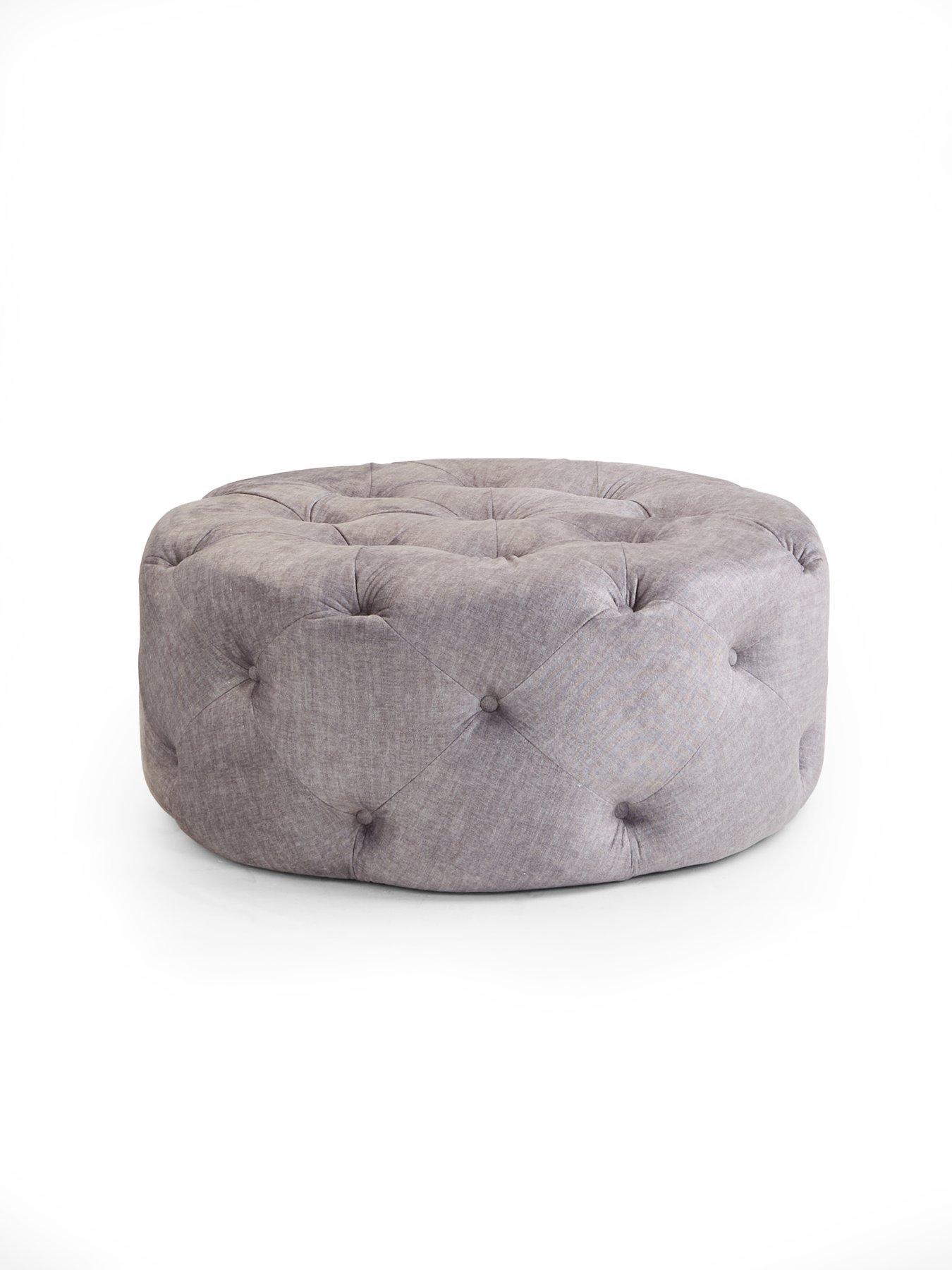 Image 6 of 7 of The Very Collection Laura 3 + Round Footstool - Grey