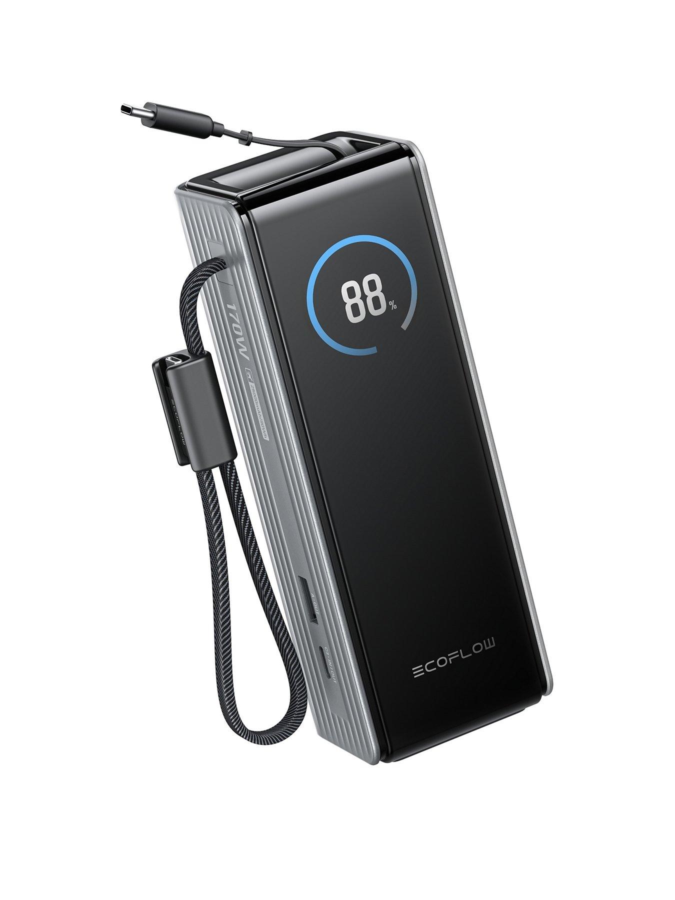 EcoFlow Rapid 25K power bank with built in cable  &  25000mAh capacity - Silver