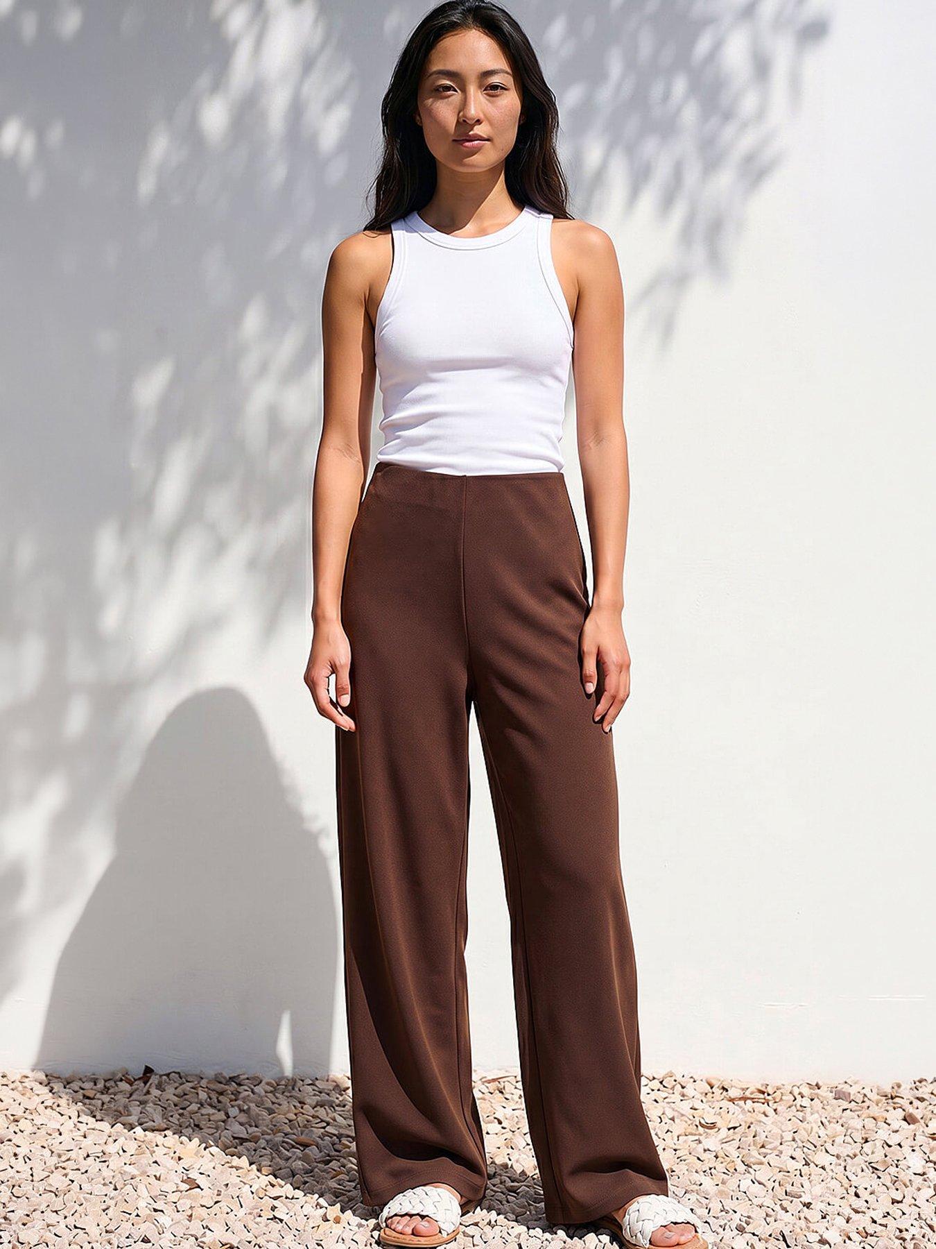 Image 1 of 5 of Roman Petite Wide Leg Stretch Trouser