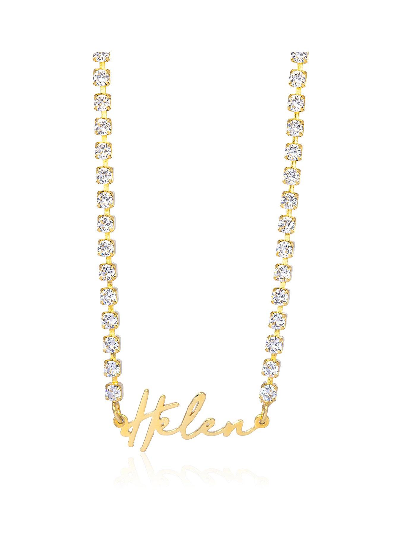 Image 1 of 4 of The Love Collection Personalised Name Crystal Tennis Necklace