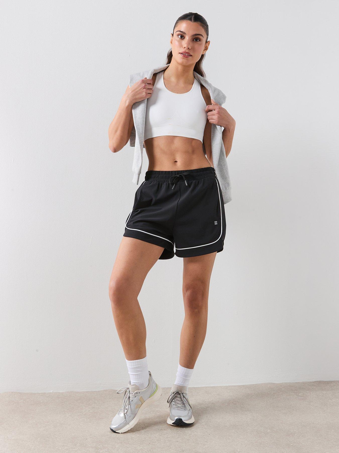 Image 3 of 6 of Sweaty Betty Womens Training Explorer Track Piped Shorts - Black