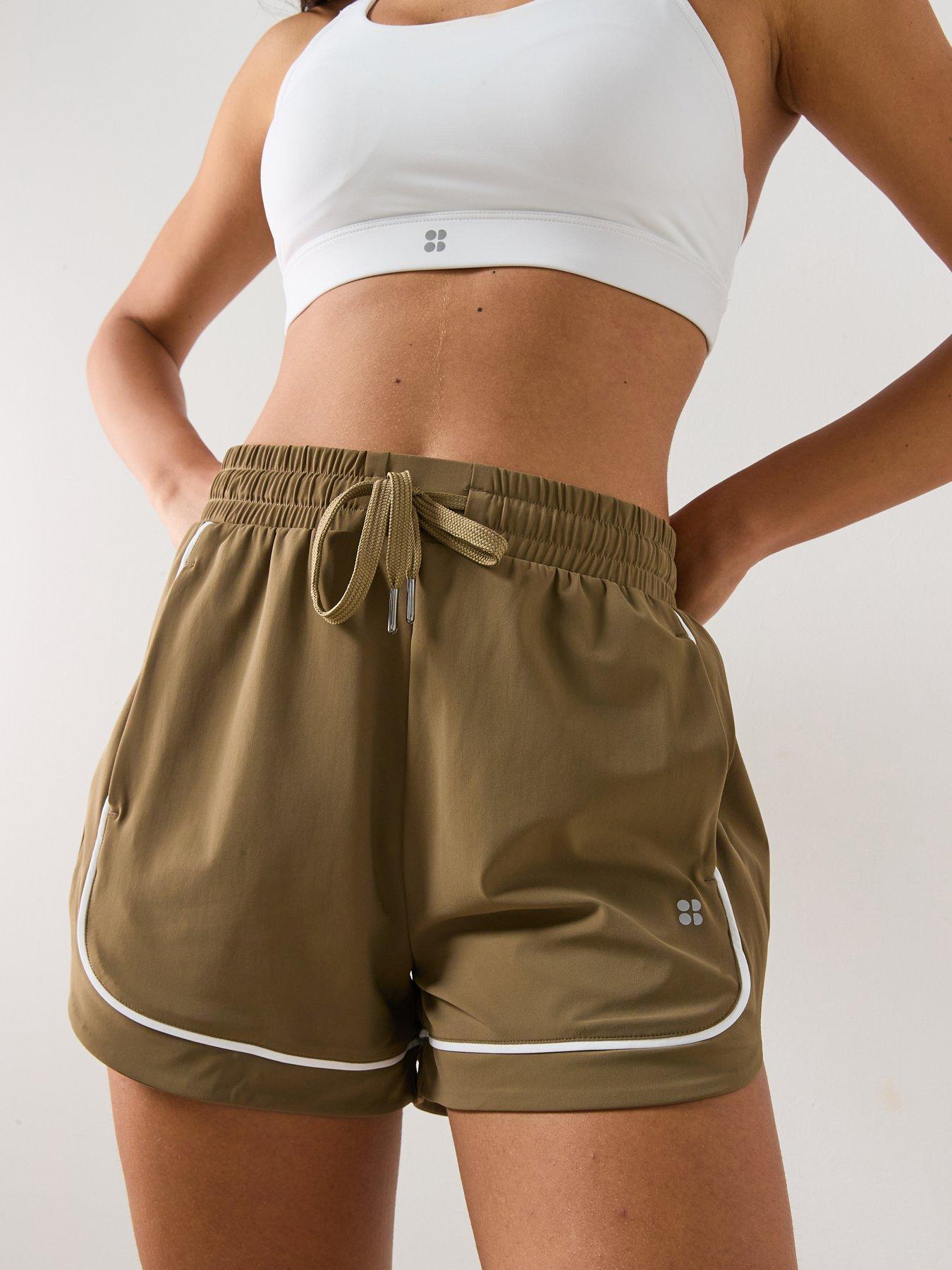 Image 5 of 6 of Sweaty Betty Womens Training Explorer Track Piped Shorts - Green