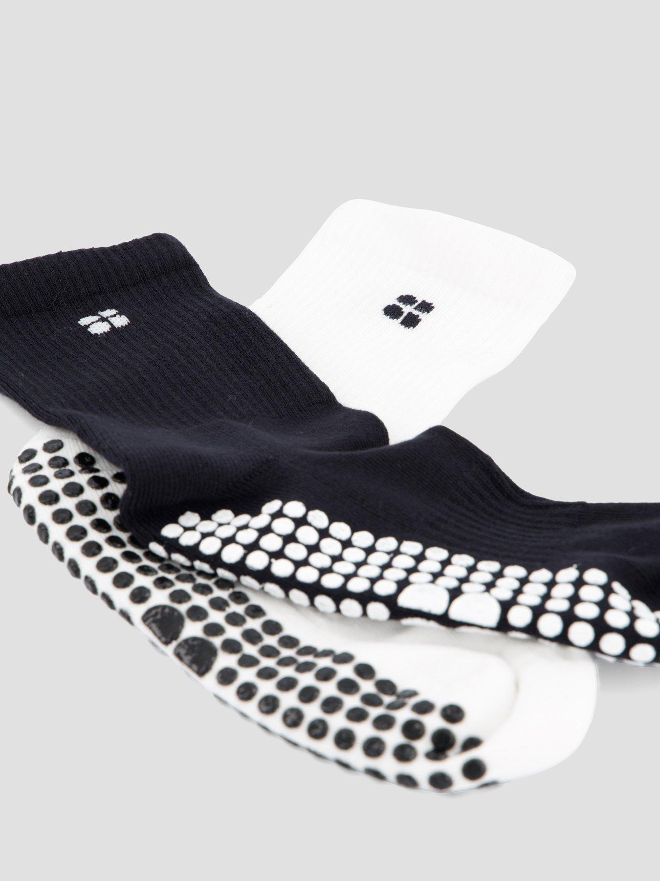 Image 4 of 4 of Sweaty Betty Womens Training Pilates Crew Gripper Sock 2 Pack - White/Black