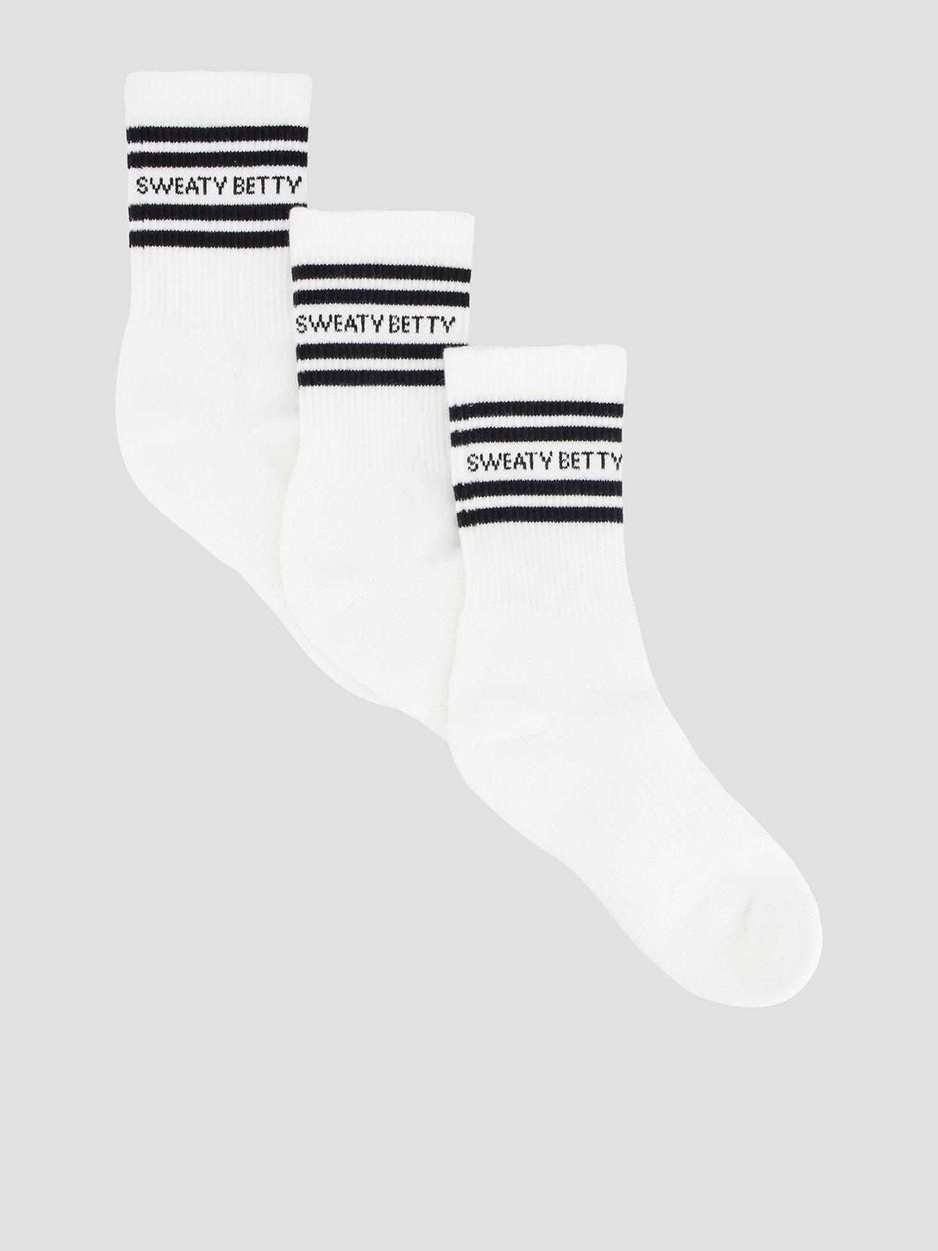Sweaty Betty Womens Training Sweaty Betty Varsity Slogan Socks 3 Pack - White