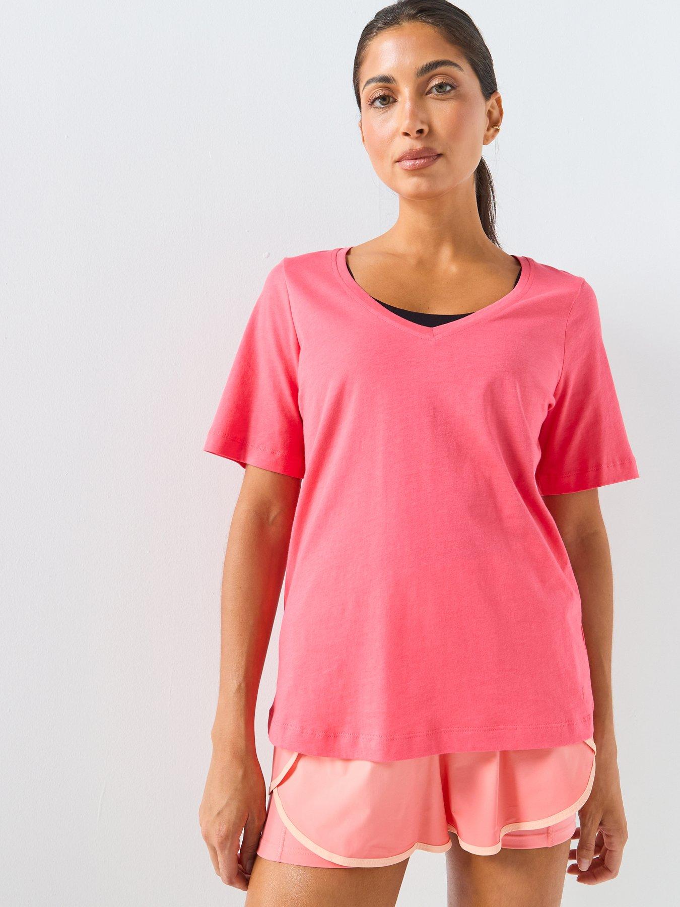 Sweaty Betty Womens Training Essential V-Neck T-Shirt - Pink