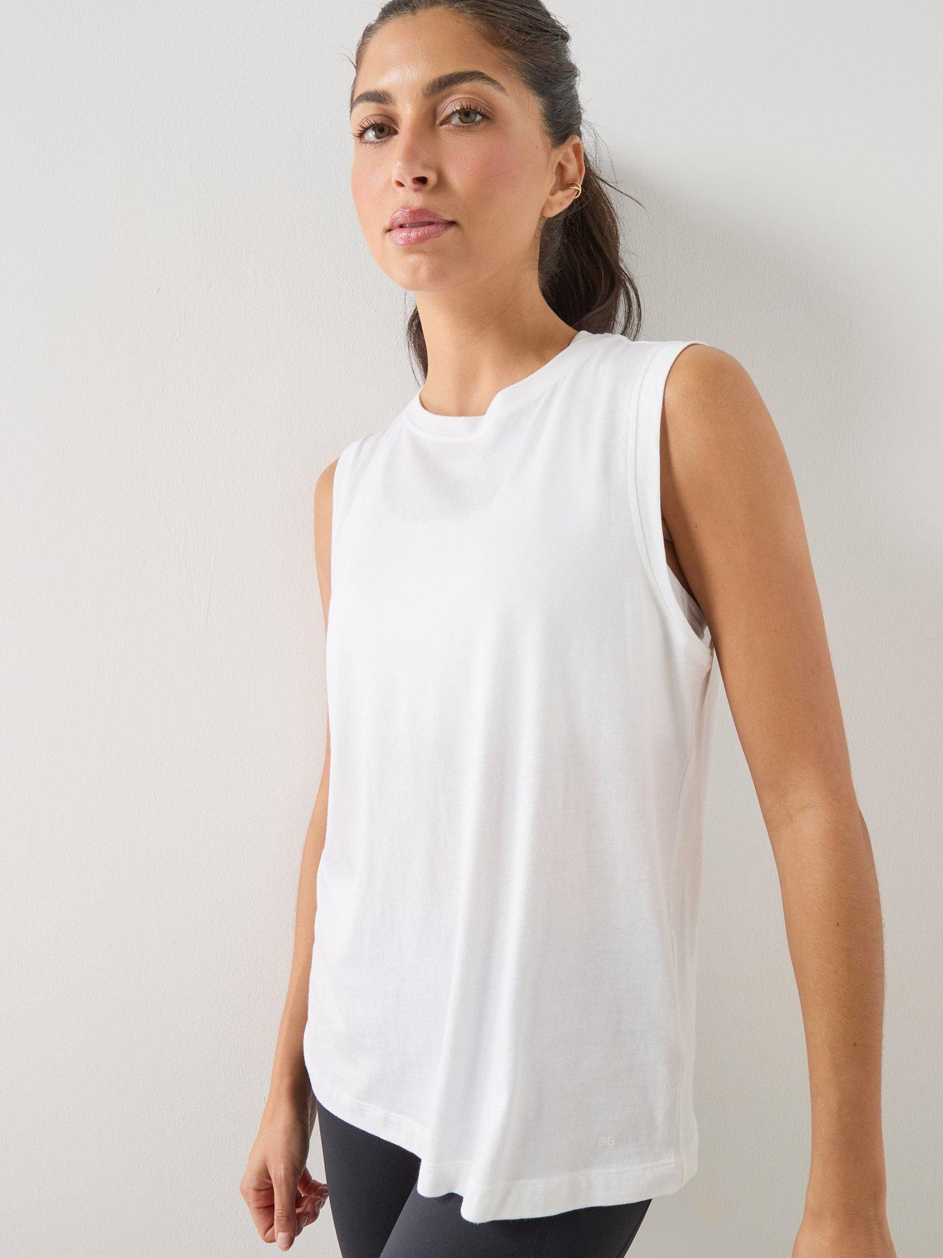Image 1 of 6 of Sweaty Betty Womens Training Essential Sleeveless Tank - White