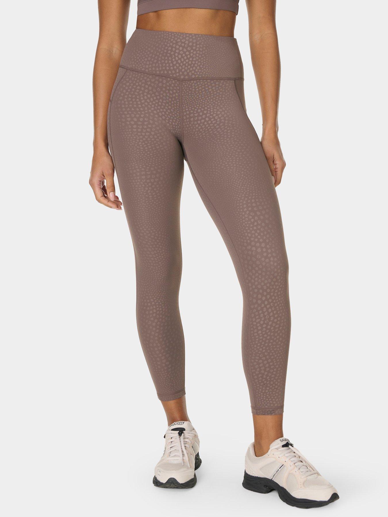 Sweaty Betty Womens Training All Day 7/8 Embossed Leggings - Brown