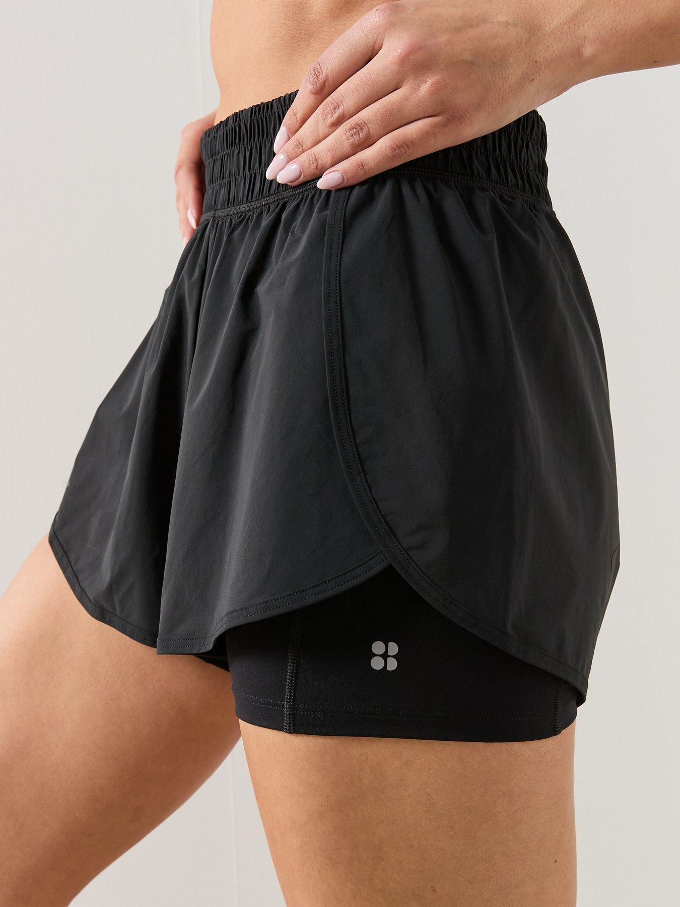 Image 4 of 6 of Sweaty Betty Womens Training Get Set 2-In-1 Multi-Train Shorts - Black