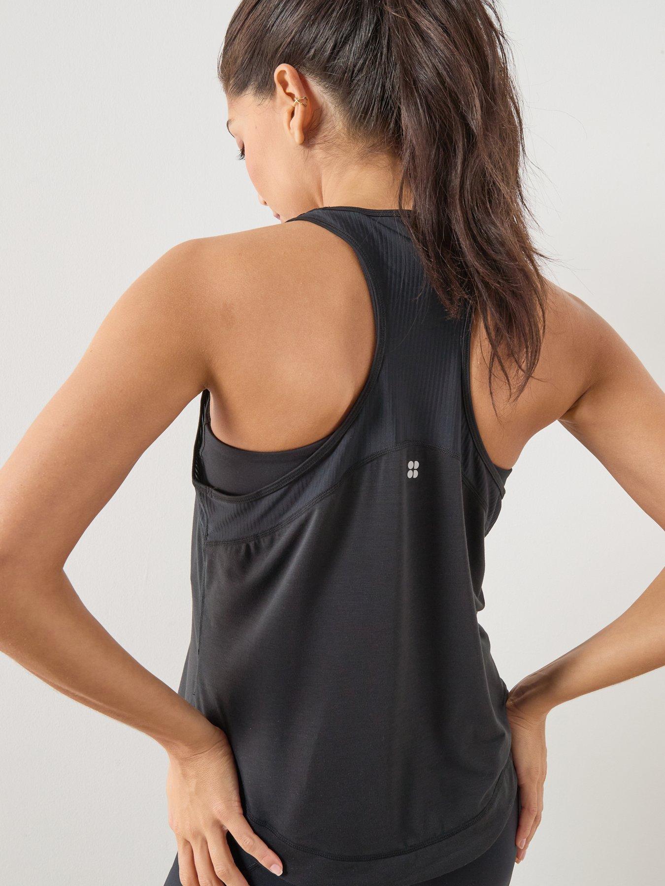 Image 2 of 6 of Sweaty Betty Womens Running Breathe Easy Mesh Run Tank Top 2.0 - Black