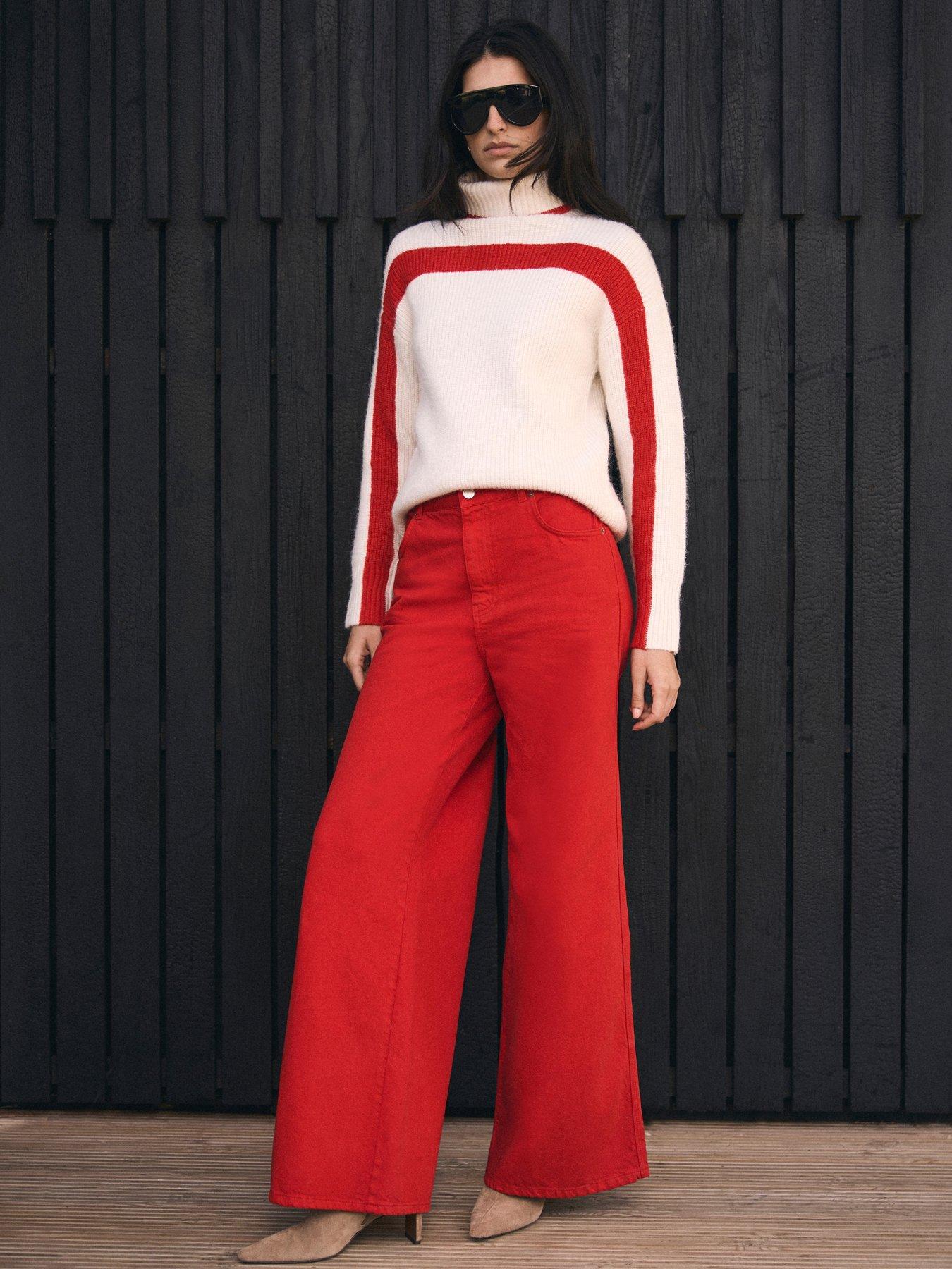 Image 1 of 6 of Mint Velvet Red Wide Leg Jean
