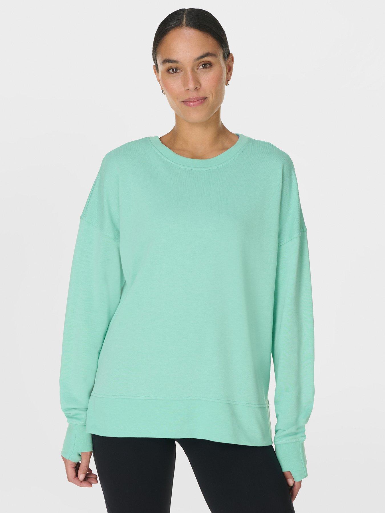 sweaty-betty-womens-training-after-class-longline-sweatshirt-greenstillFront