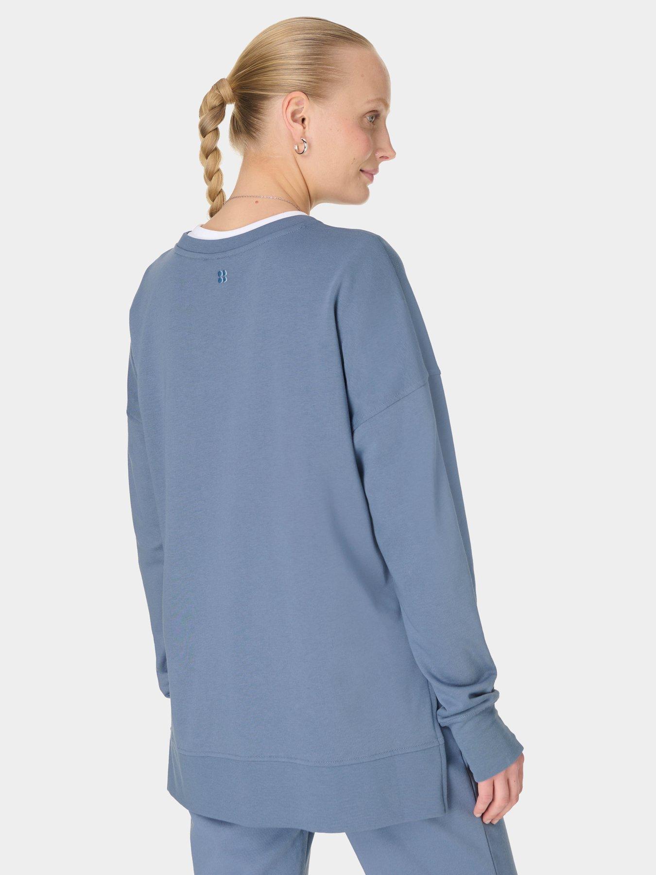 Image 2 of 6 of Sweaty Betty Womens Training After Class Longline Sweatshirt - Luxe Blue