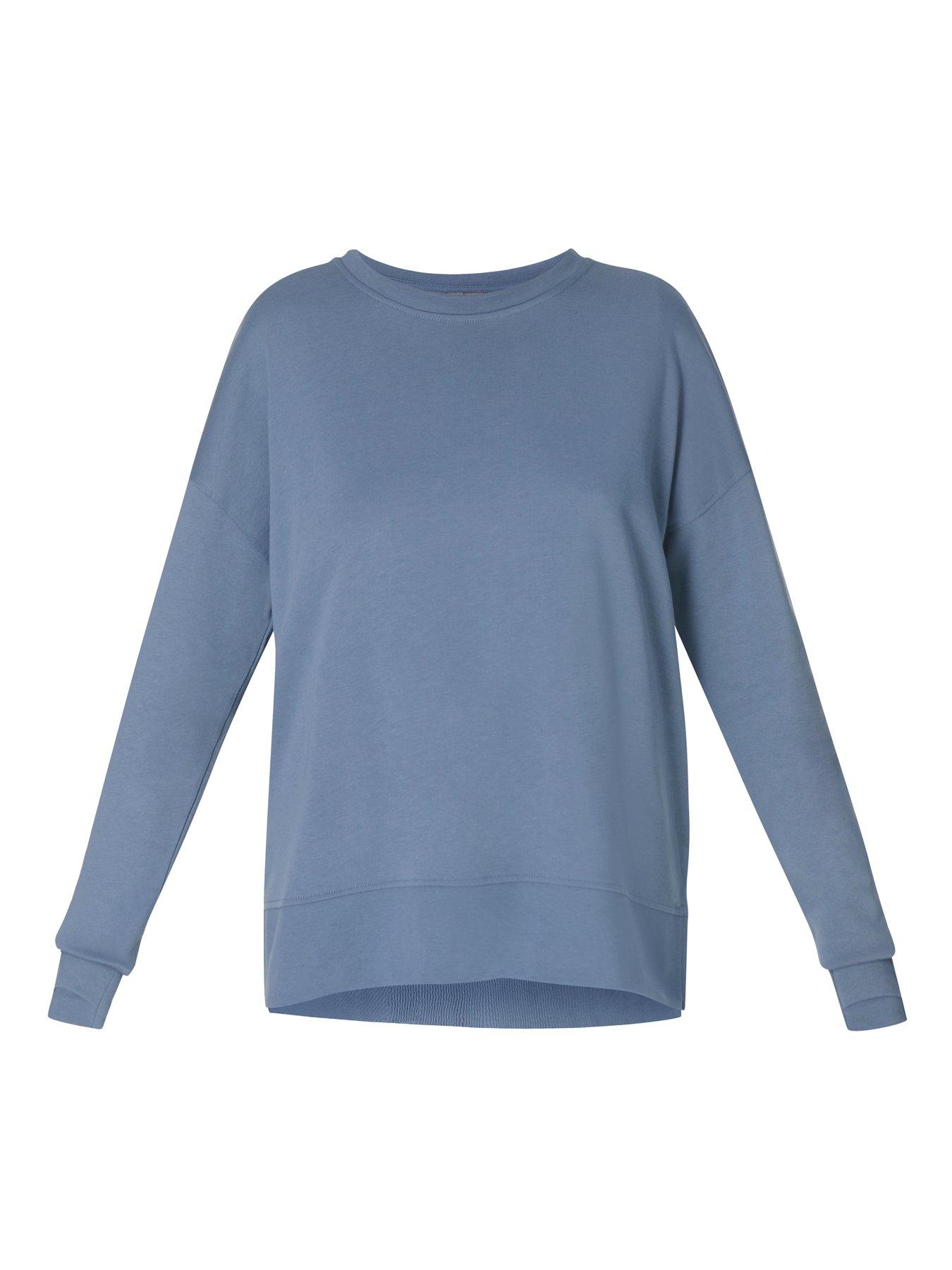 Image 6 of 6 of Sweaty Betty Womens Training After Class Longline Sweatshirt - Luxe Blue