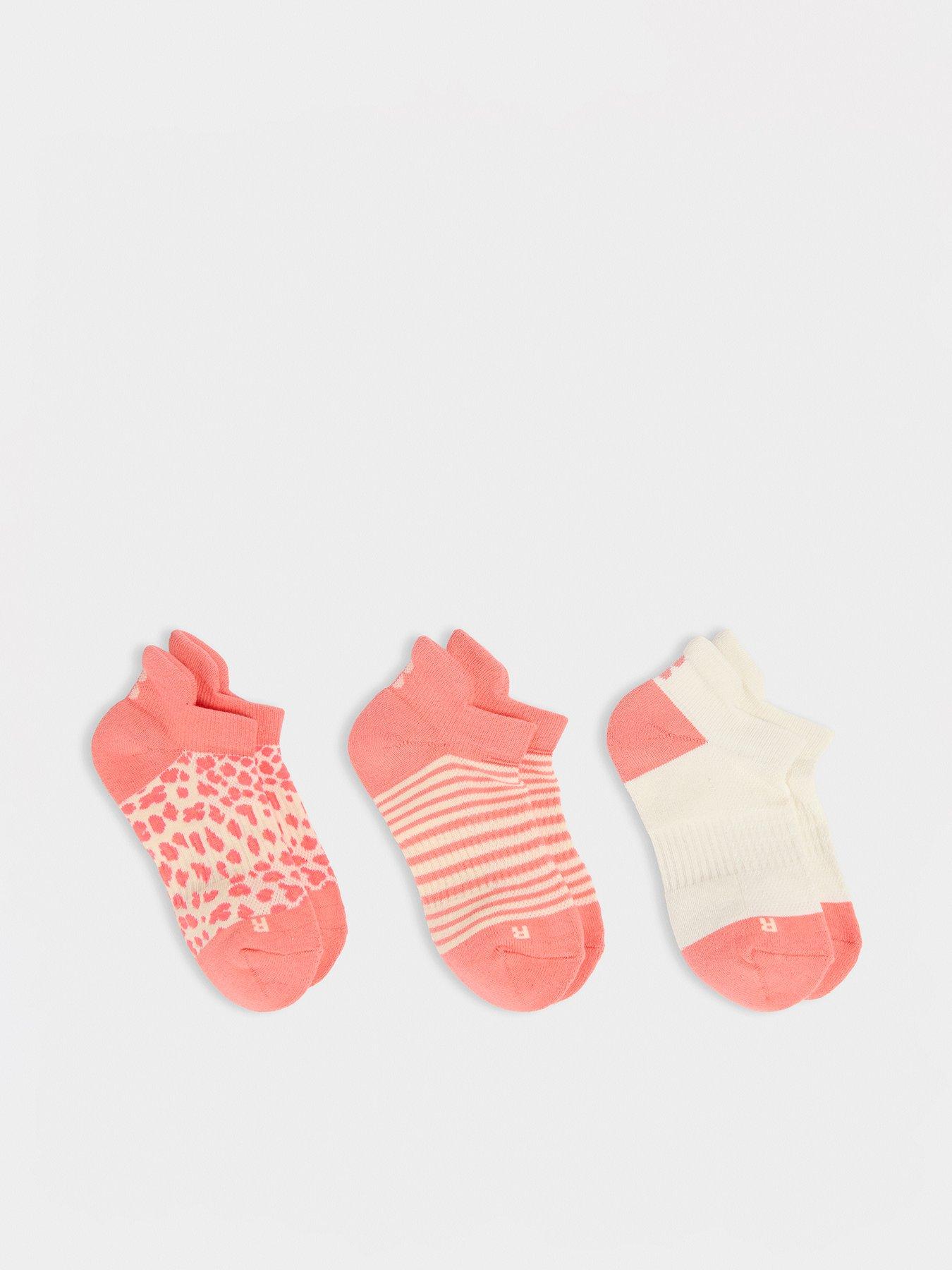 Image 1 of 4 of Sweaty Betty Womens Training Workout Trainer Socks 3 Pack - Pink