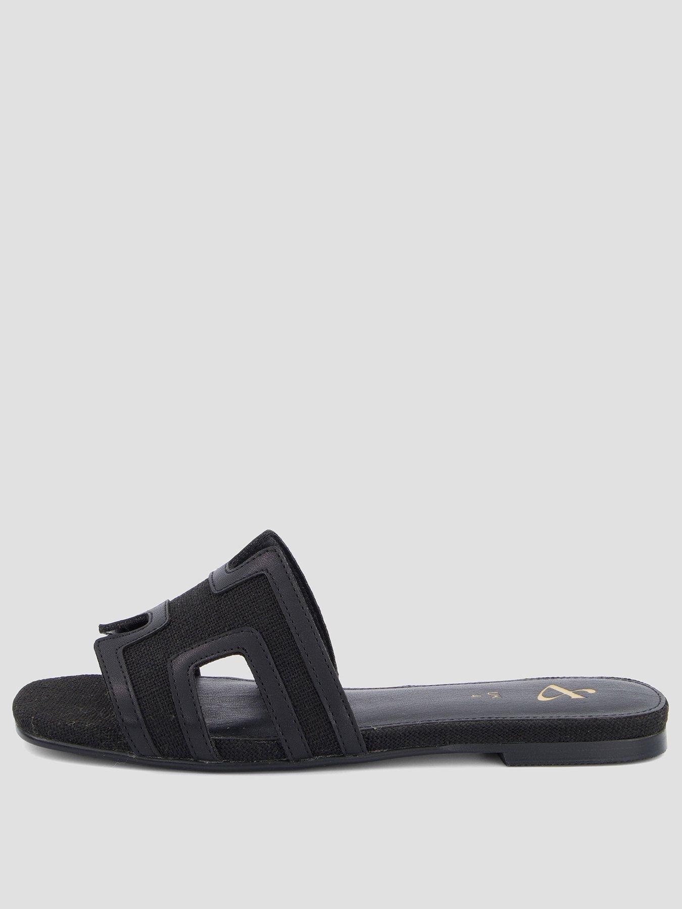 the-very-collection-extra-wide-fit-flat-slider-sandal-blackstillFront