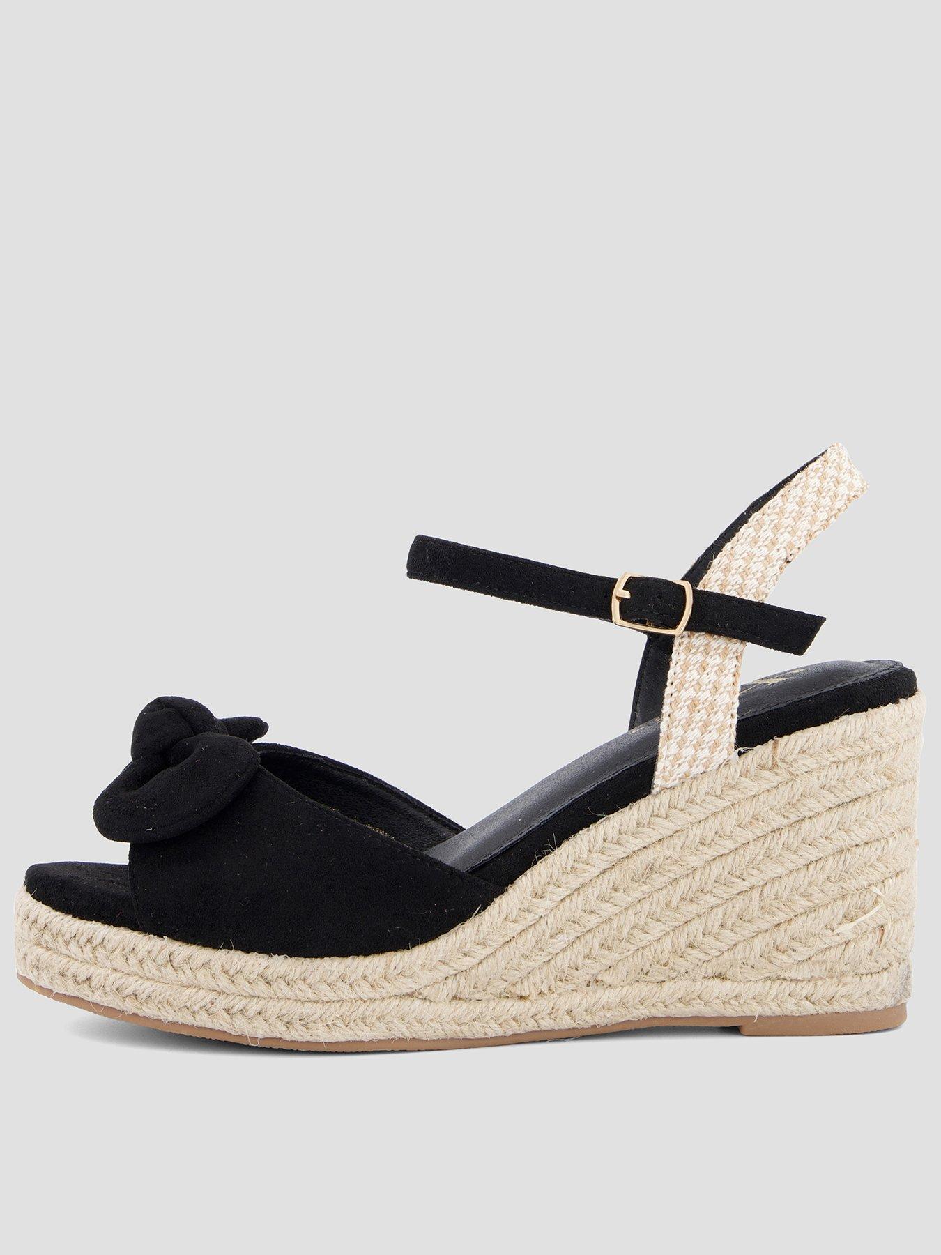 Image 1 of 6 of The Very Collection Extra Wide Wedge Sandal - Black