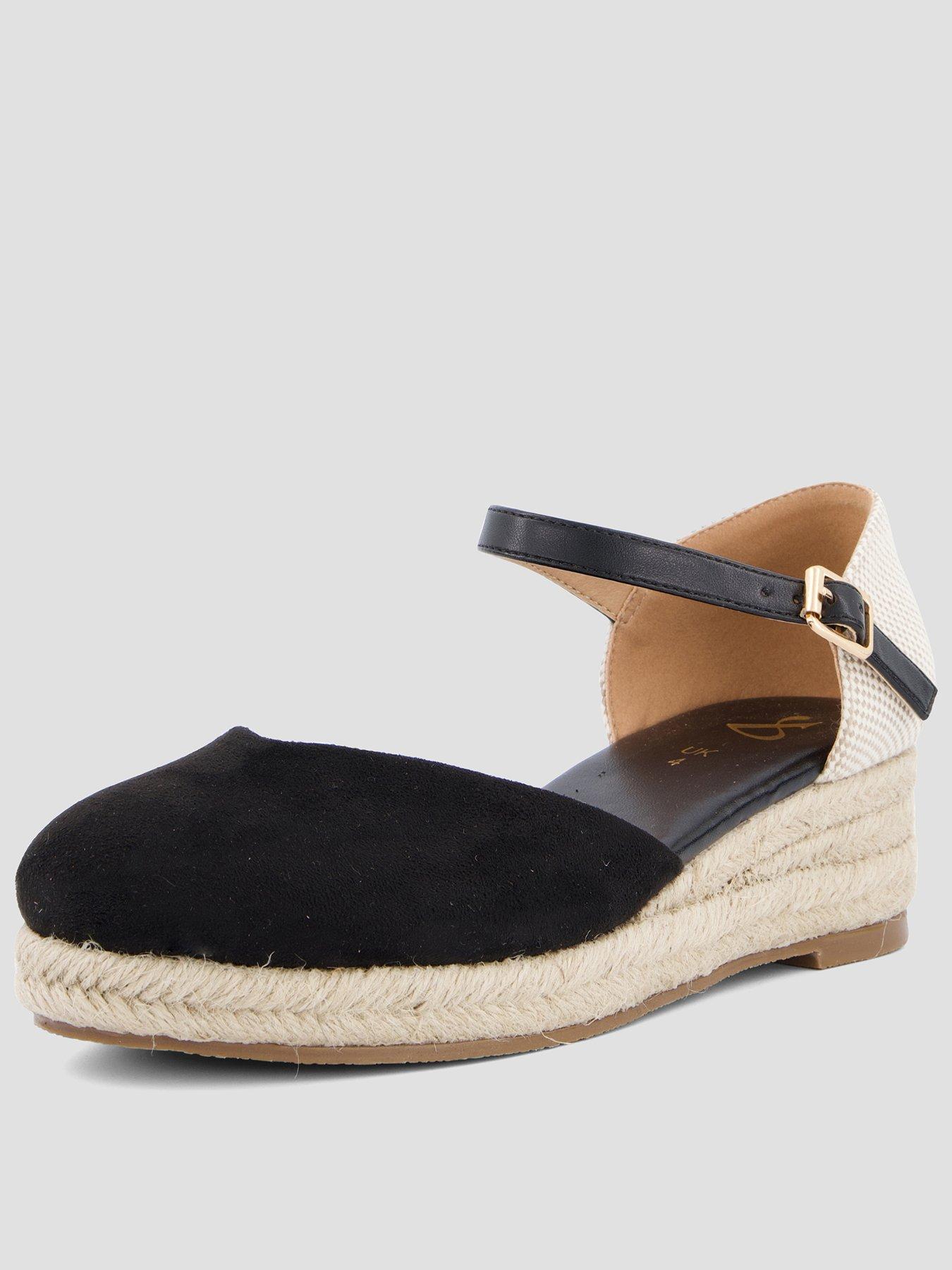Image 1 of 7 of The Very Collection Low Wedge Closed Toe Shoe - Black