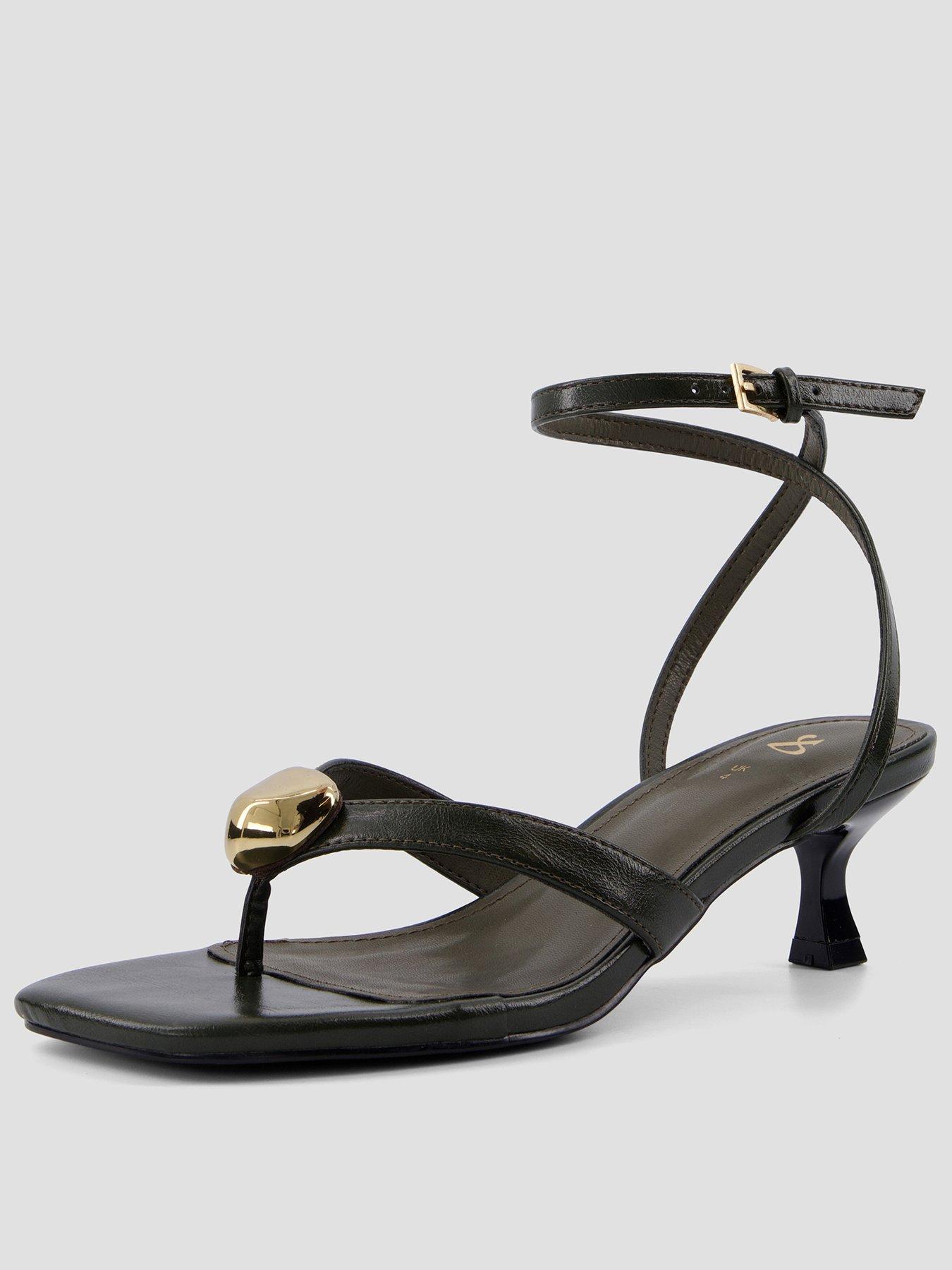 The Very Collection Toe Thong Strppy Heeled Sandal
