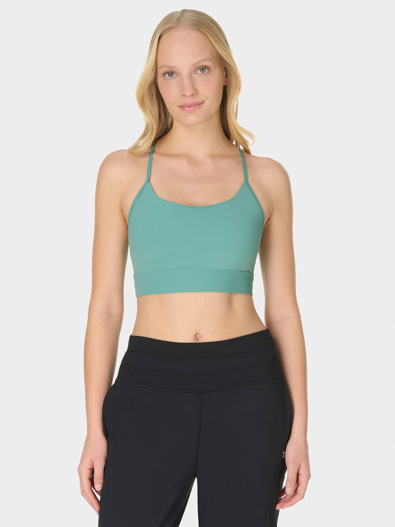 Image 1 of 7 of Sweaty Betty Womens Training Ultimate Studio Ribbed Sports Bra - Green
