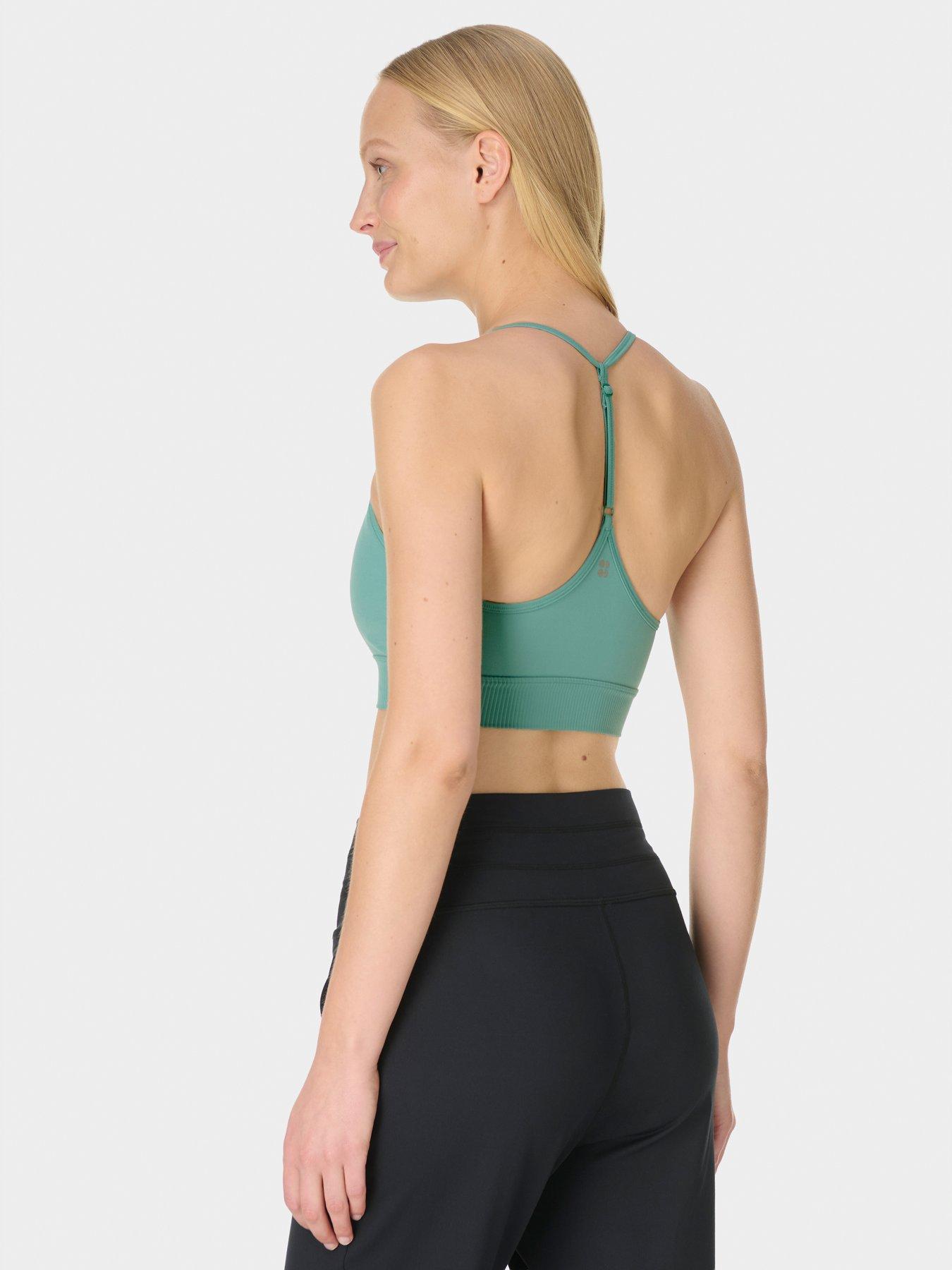 Image 2 of 7 of Sweaty Betty Womens Training Ultimate Studio Ribbed Sports Bra - Green