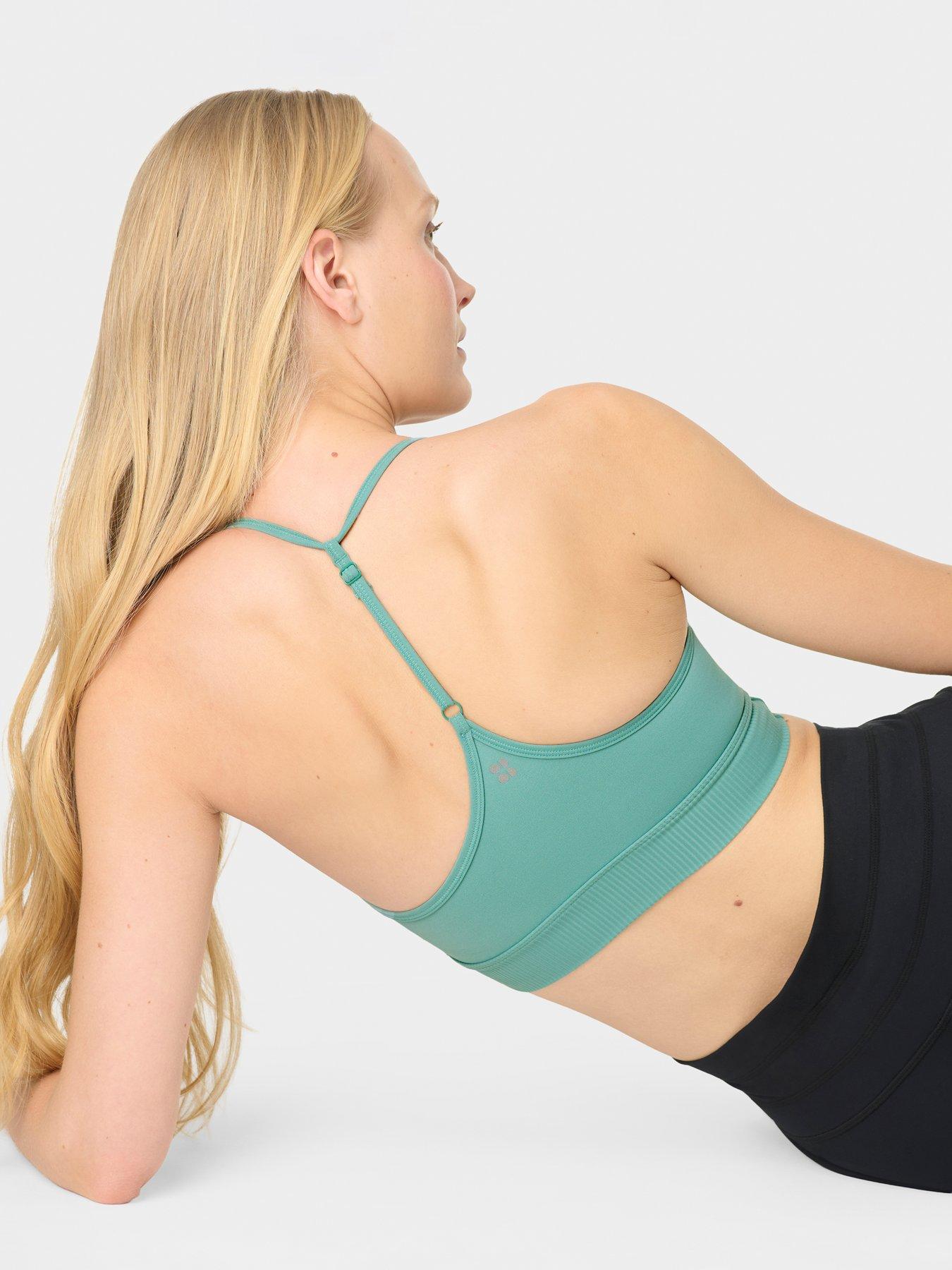 Image 4 of 7 of Sweaty Betty Womens Training Ultimate Studio Ribbed Sports Bra - Green