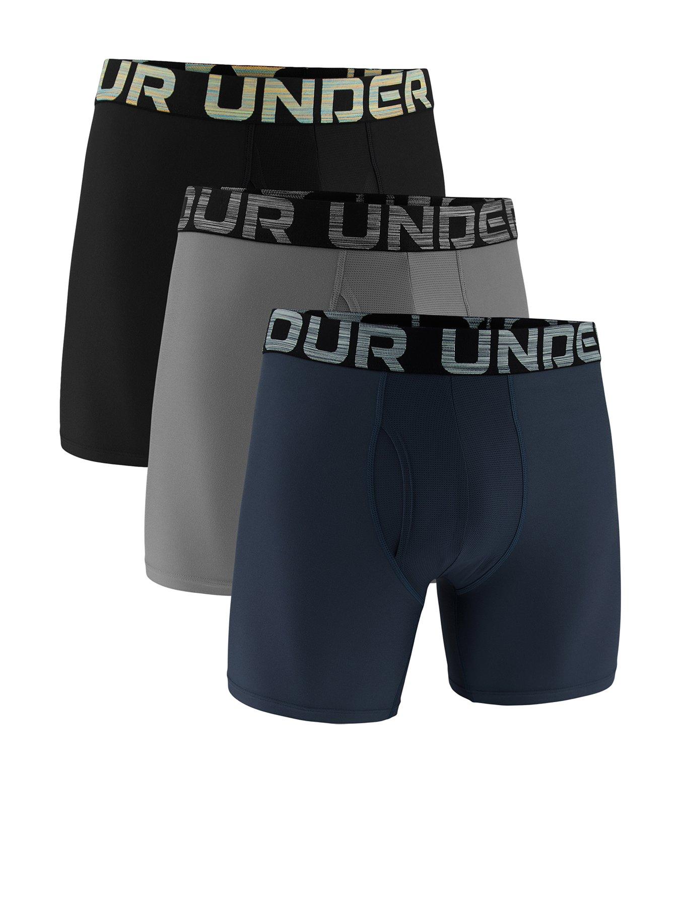 UNDER ARMOUR Mens Peformance Tech 6 Inch 3 Pack Boxers - Multi