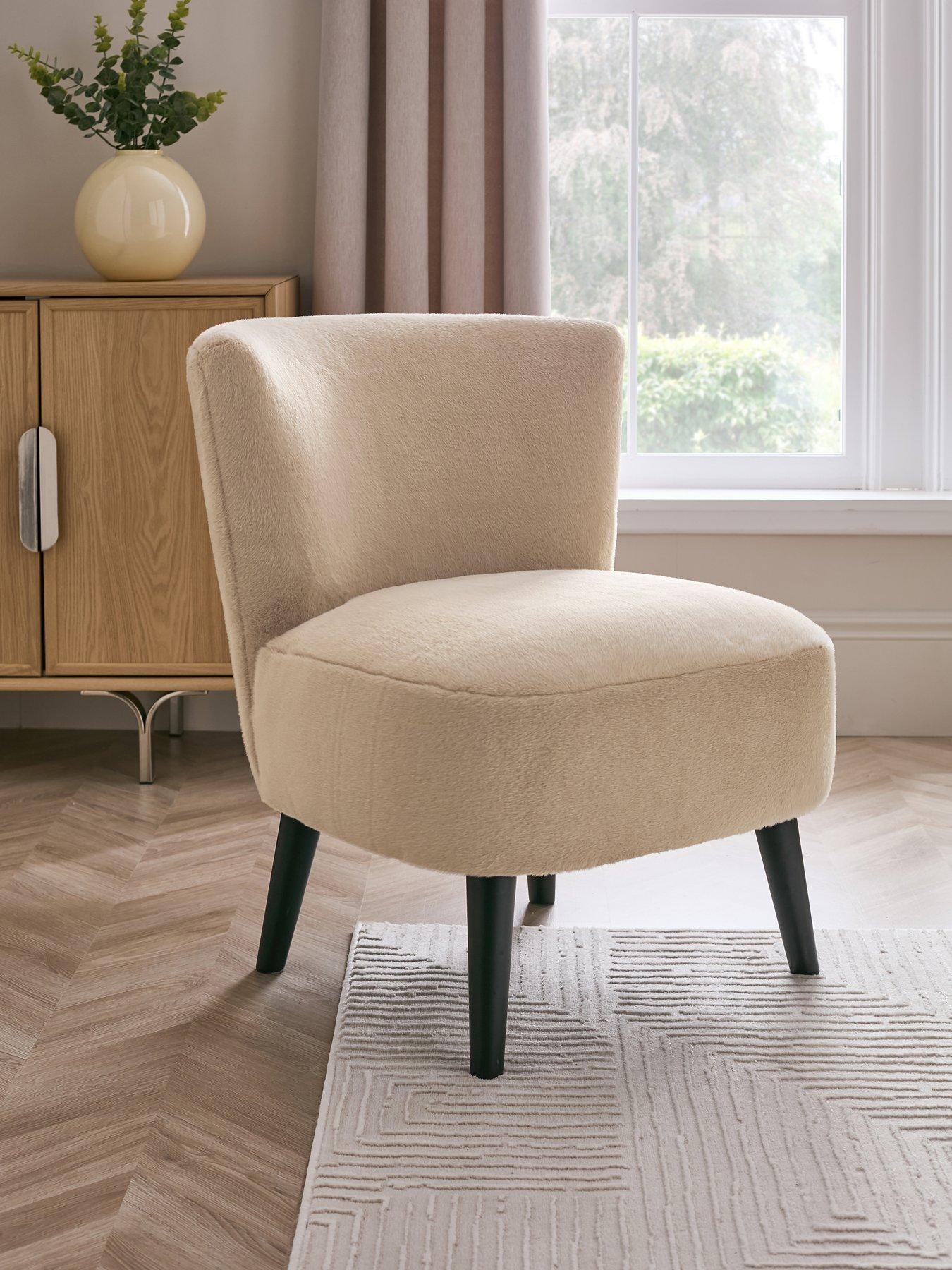 The Very Collection Moritz Faux Fur Accent Chair - Natural