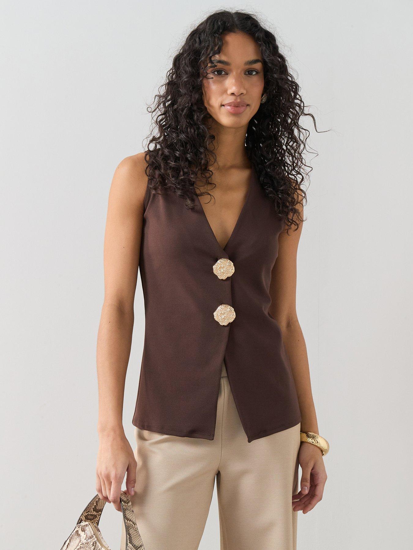 the-very-collection-longline-button-detail-waistcoat-top-brown
