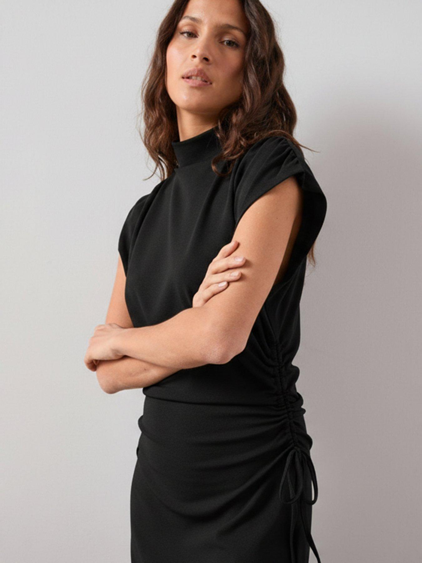 the-very-collection-high-neck-ruched-waist-maxi-dress-blackdetail