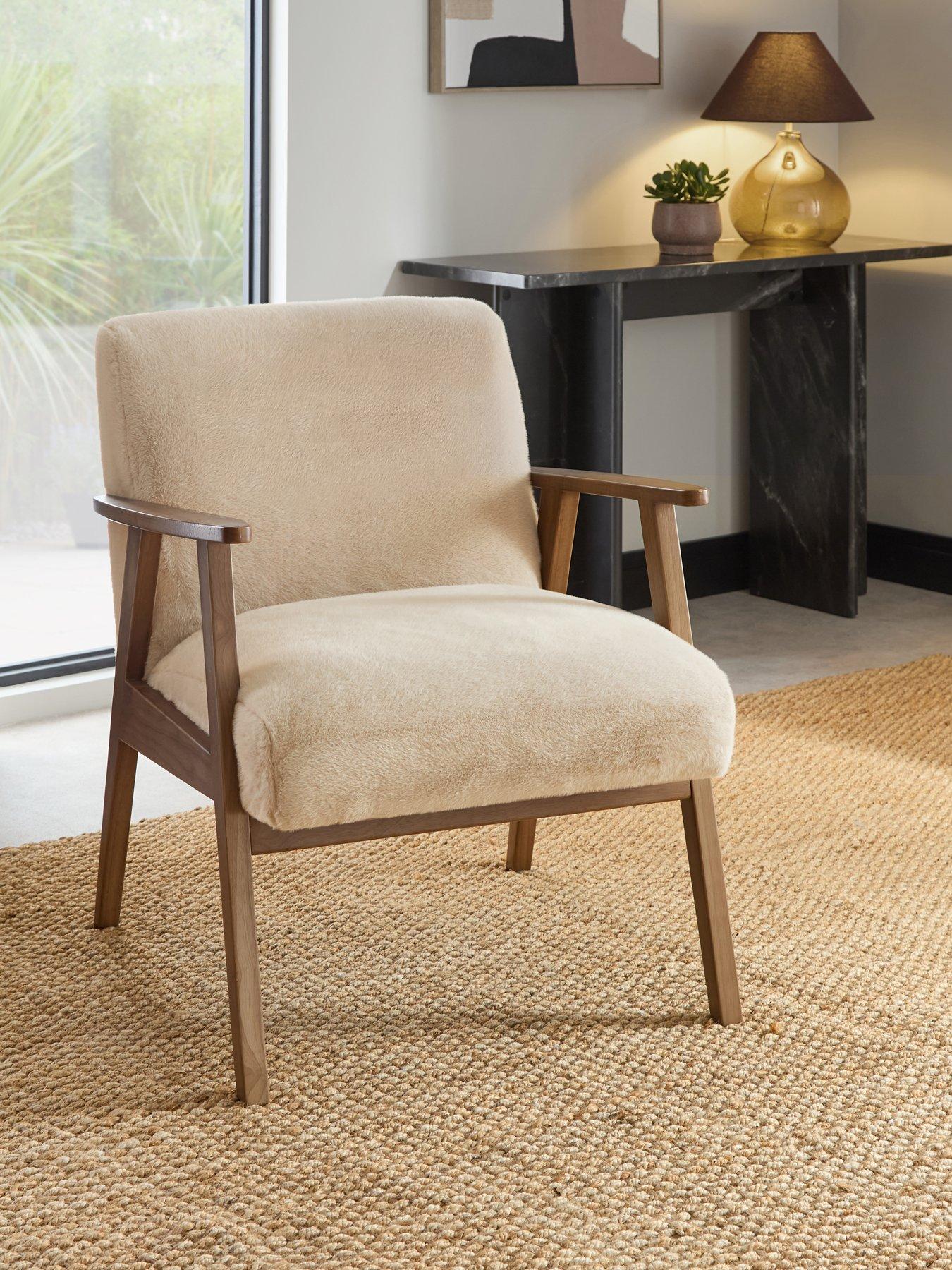 The Very Collection Cora Faux Fur Accent Chair - Natural