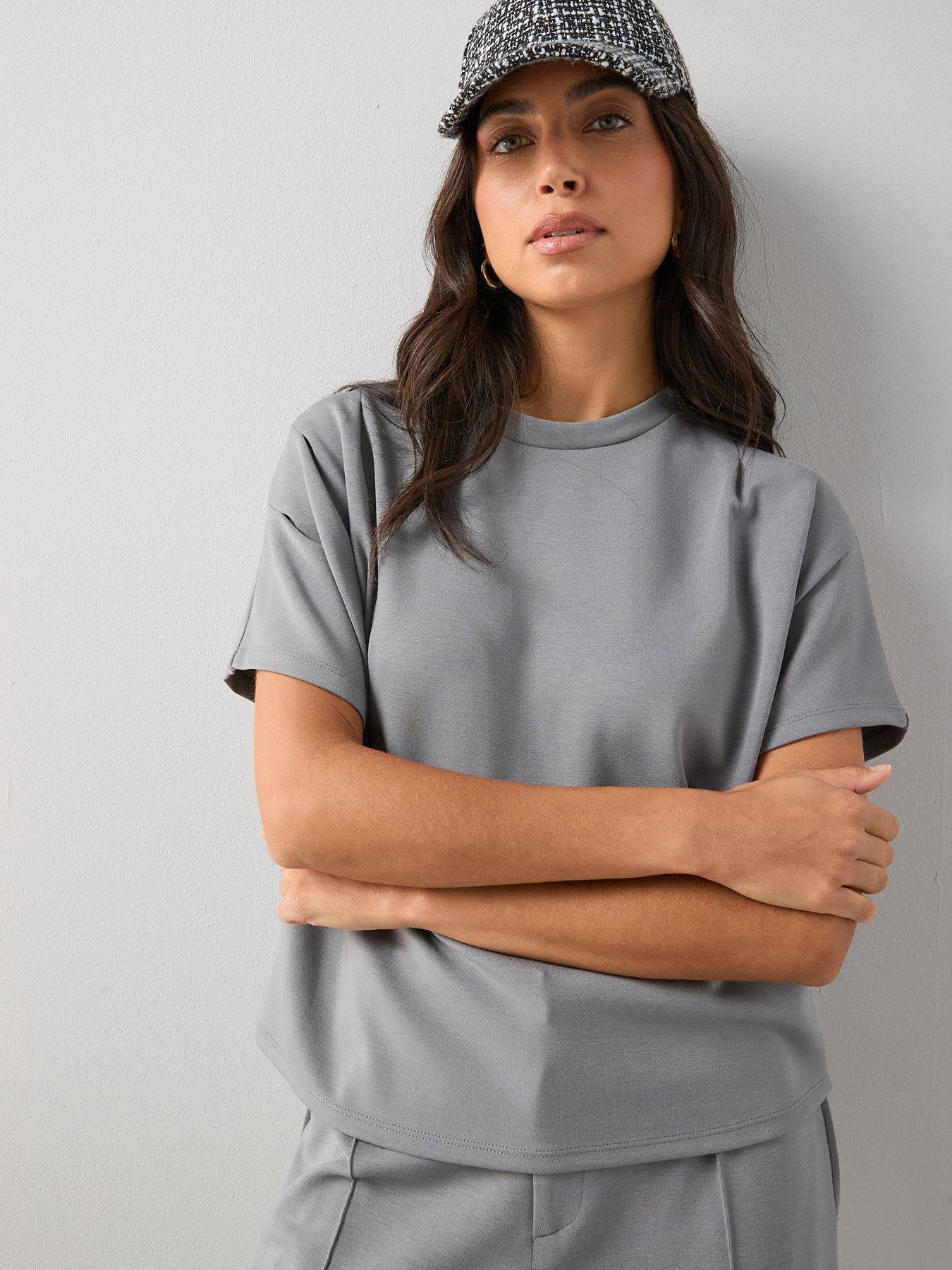 Image 6 of 6 of The Very Collection Oversized T-Shirt Co-Ord - Grey