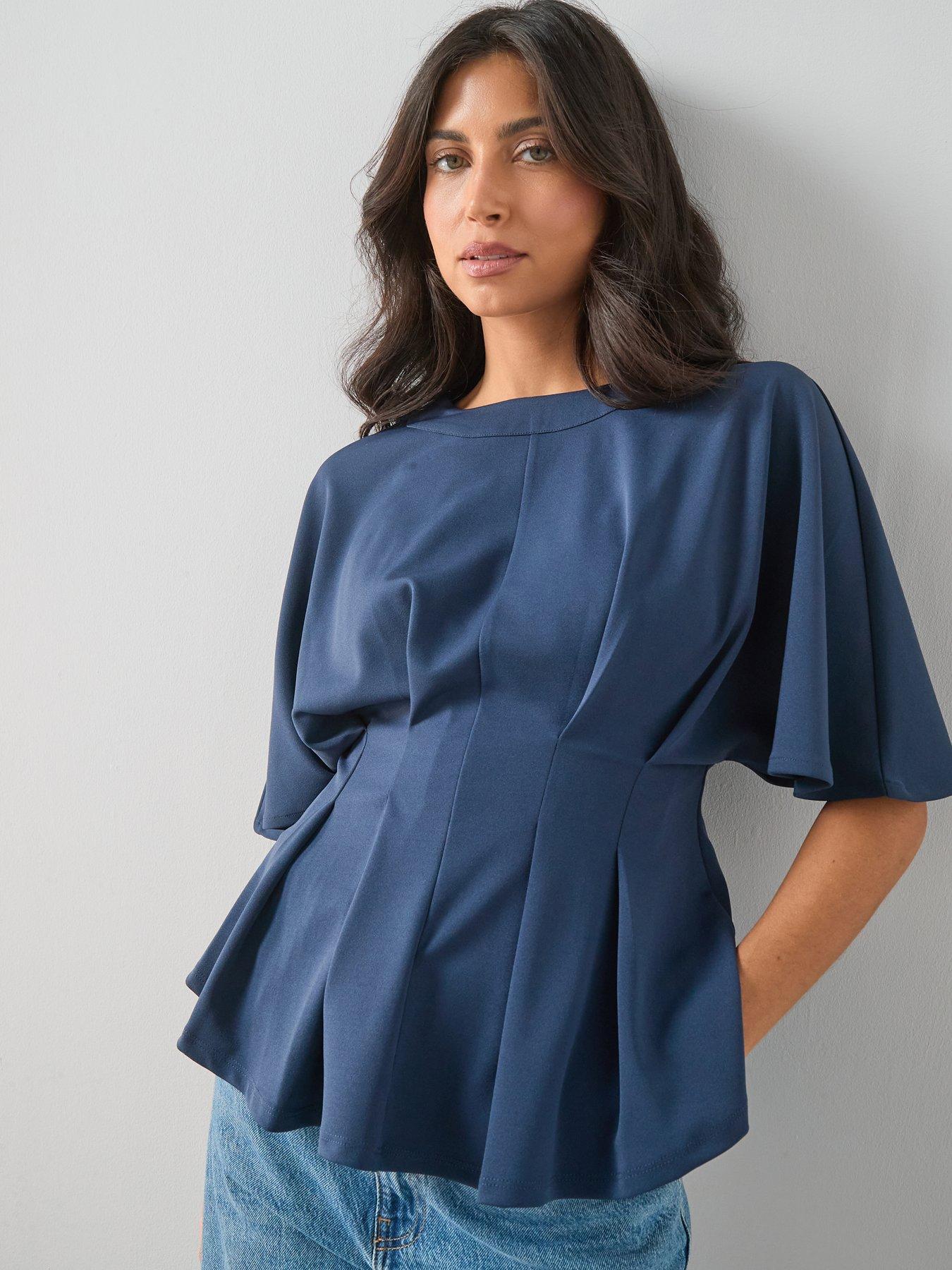 the-very-collection-pleat-detail-top-navyfront