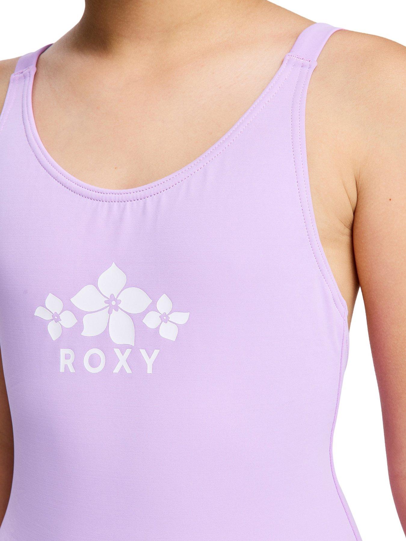 Image 5 of 5 of Roxy Girls Solid Active Swimsuit - Purple