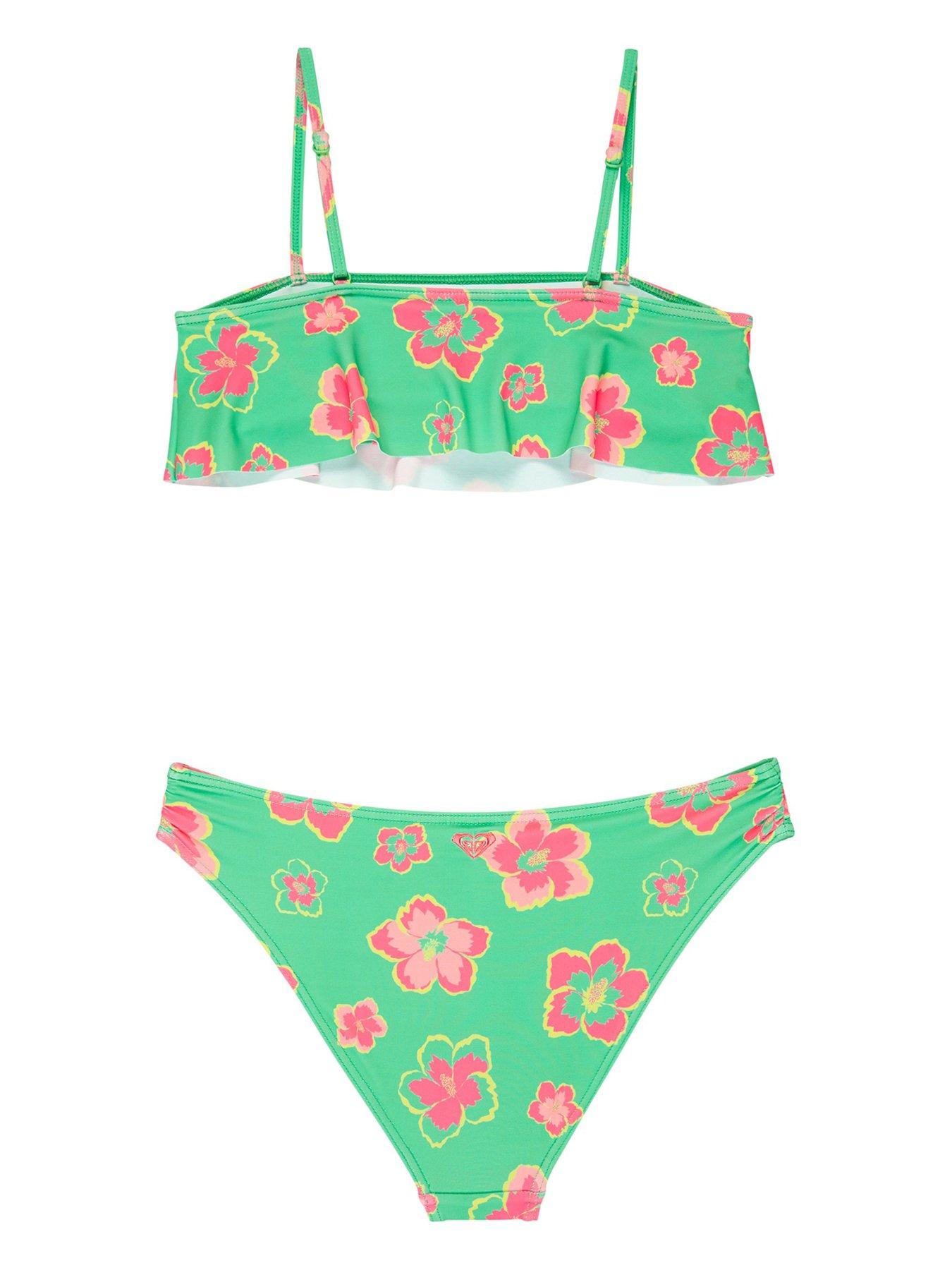 Image 2 of 2 of Roxy Girls Tropicool Flutter Bikini Set - Green