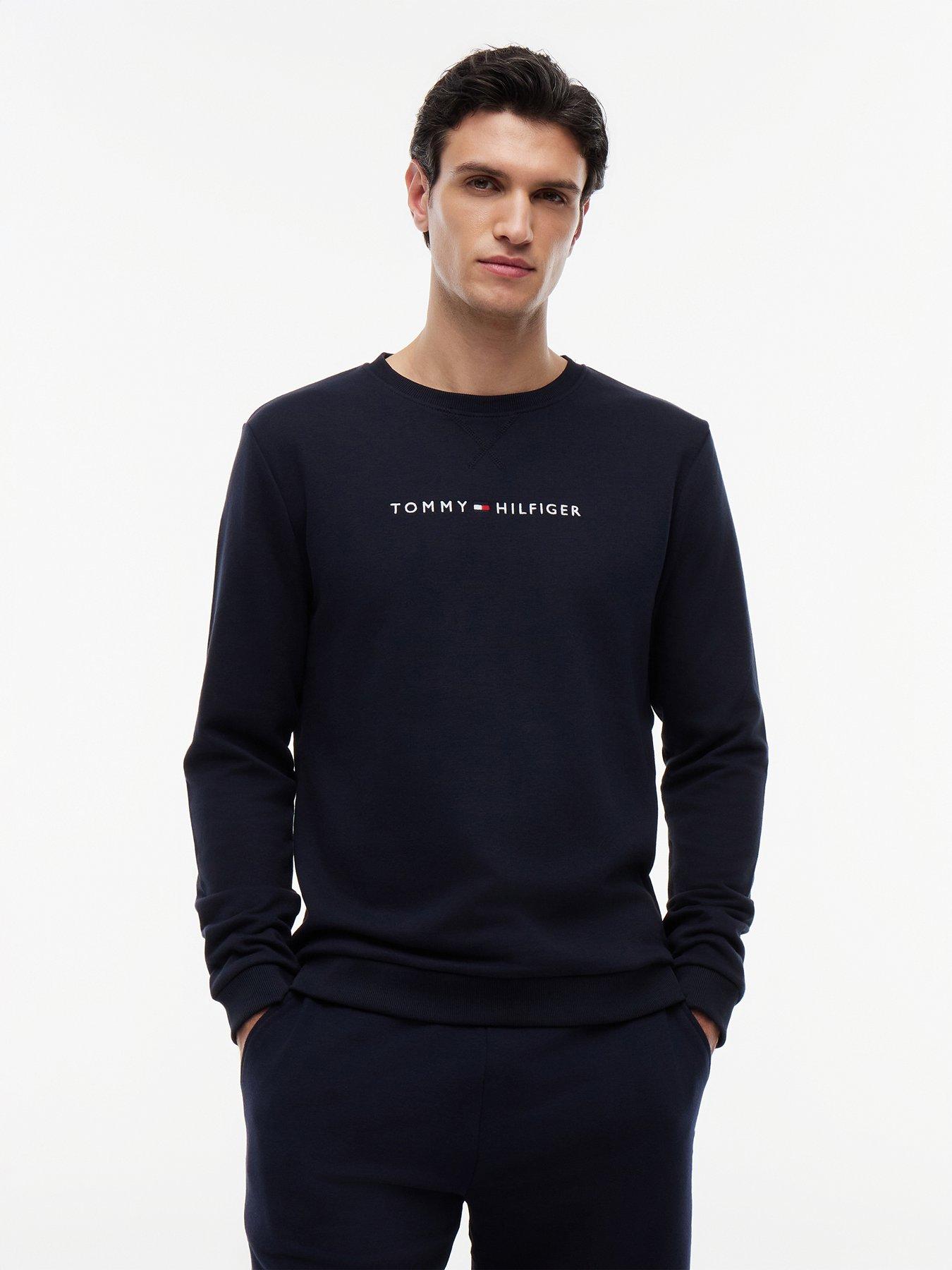 Tommy Hilfiger Linear Logo Loungewear Sweatshirt- Navy