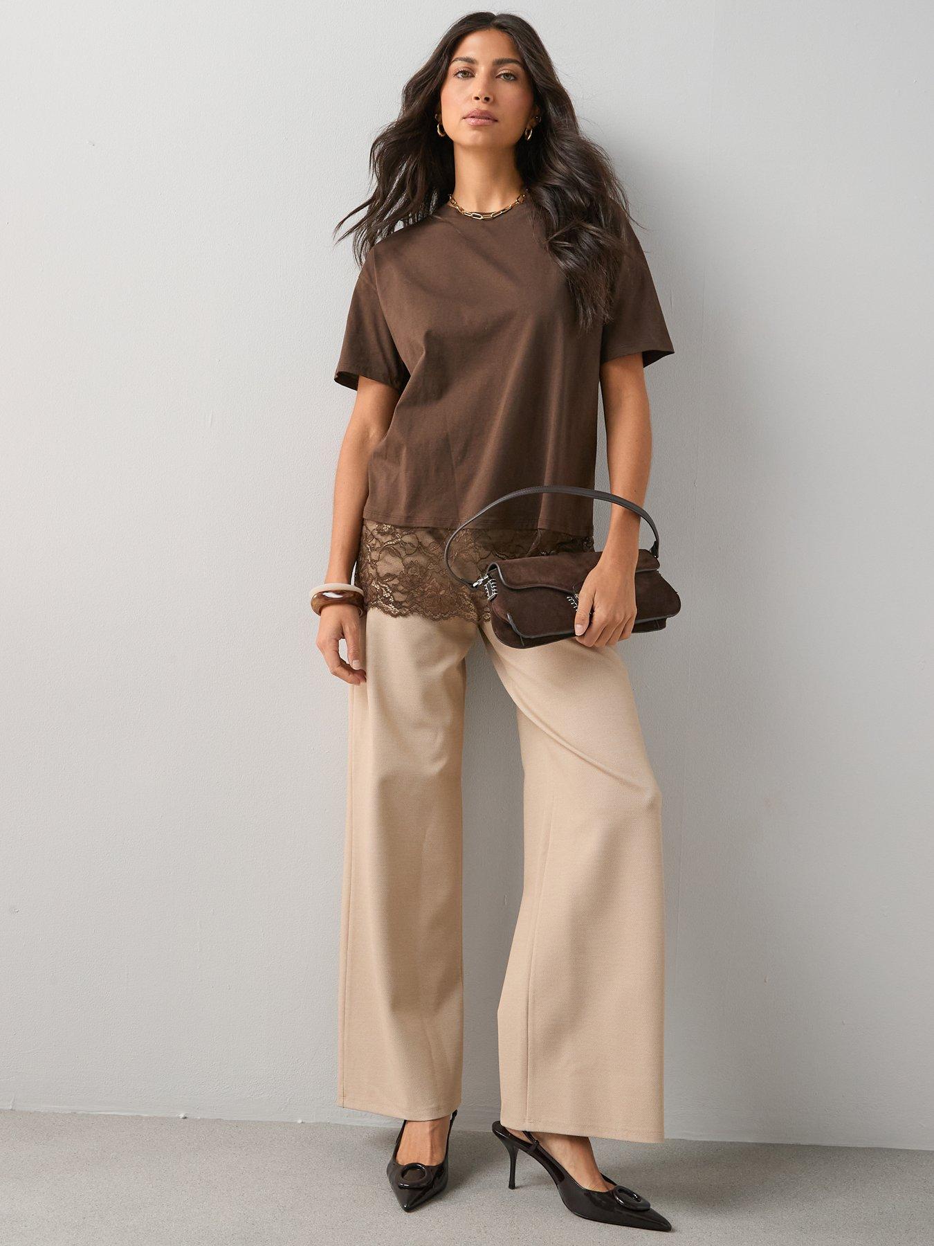 the-very-collection-longline-lace-hem-t-shirt-brownoutfit