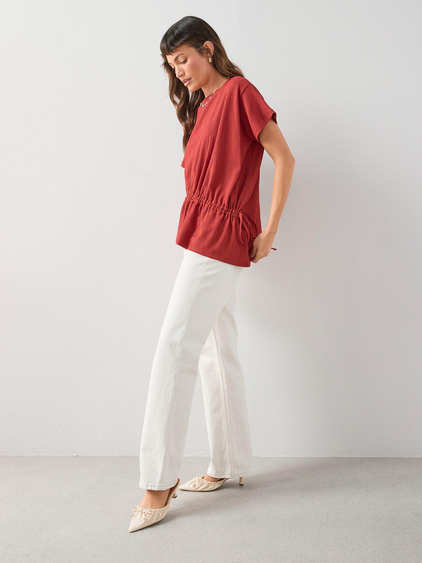 the-very-collection-short-sleeve-ruched-top-redback