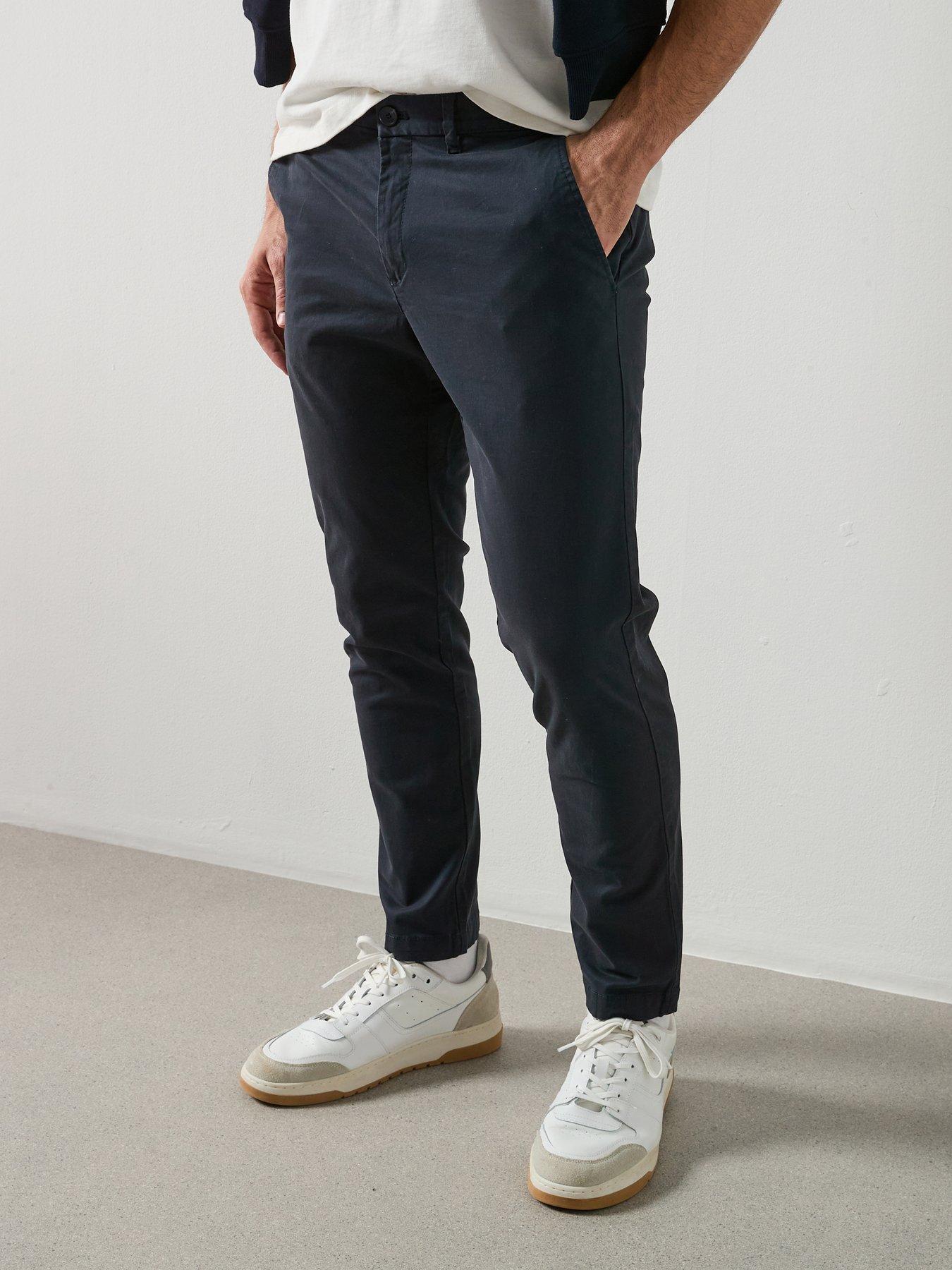 Image 1 of 4 of Mango Prato Trousers - Navy